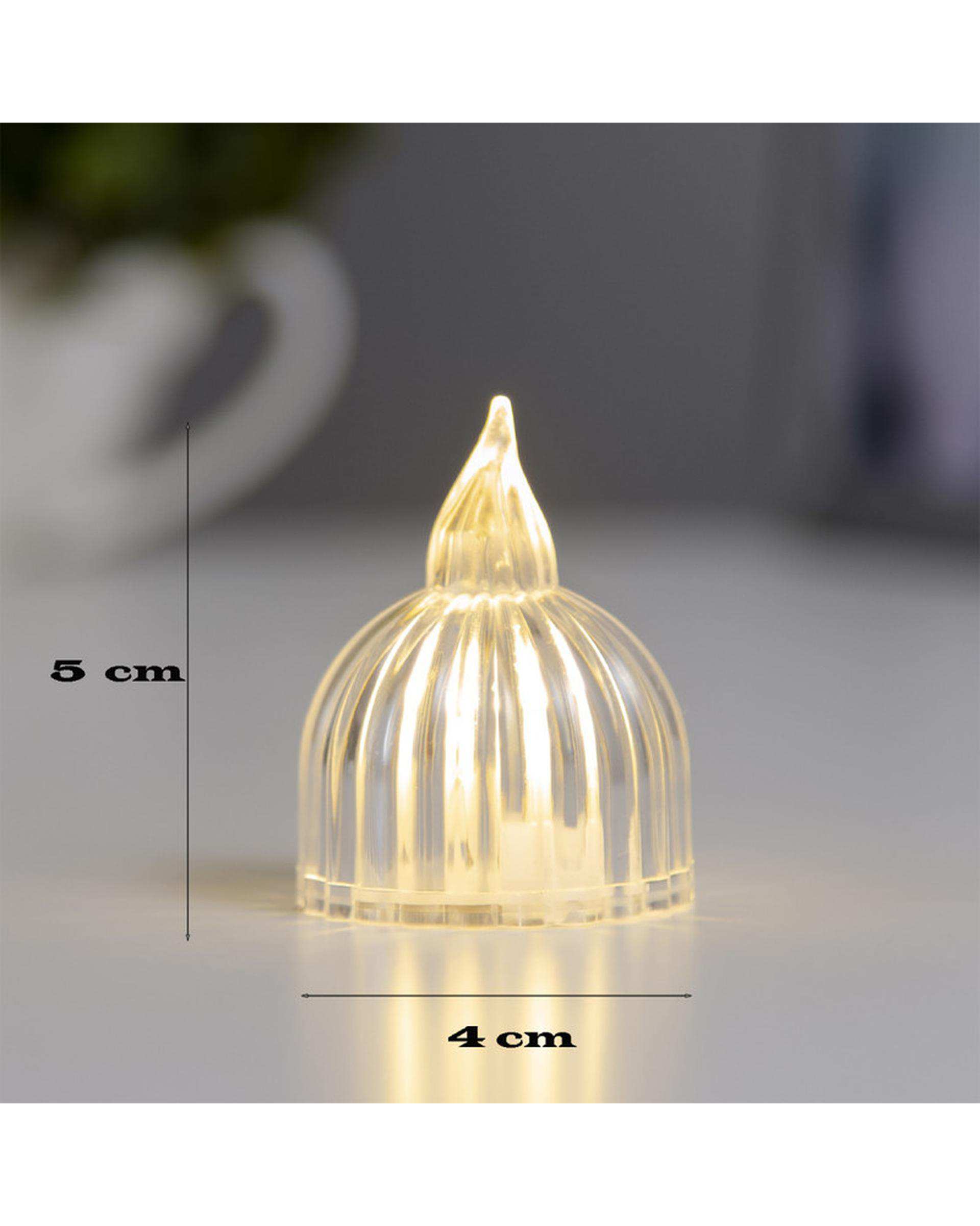 شمع ال ای دی مدل کریستالی شفاف طرح SUN مجموعه 2 عددی