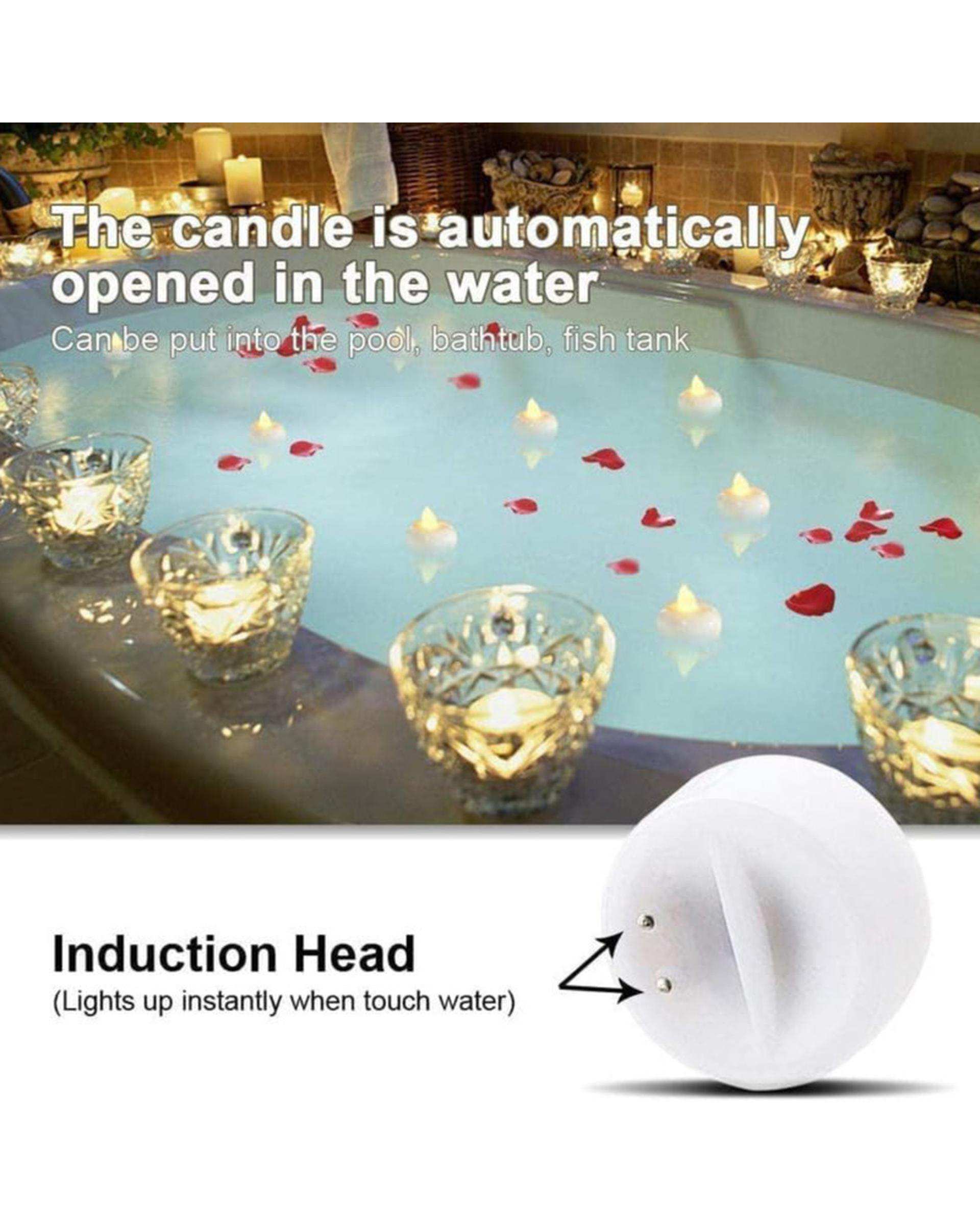 شمع ال ای دی شناور مدل Floating مجموعه 2 عددی