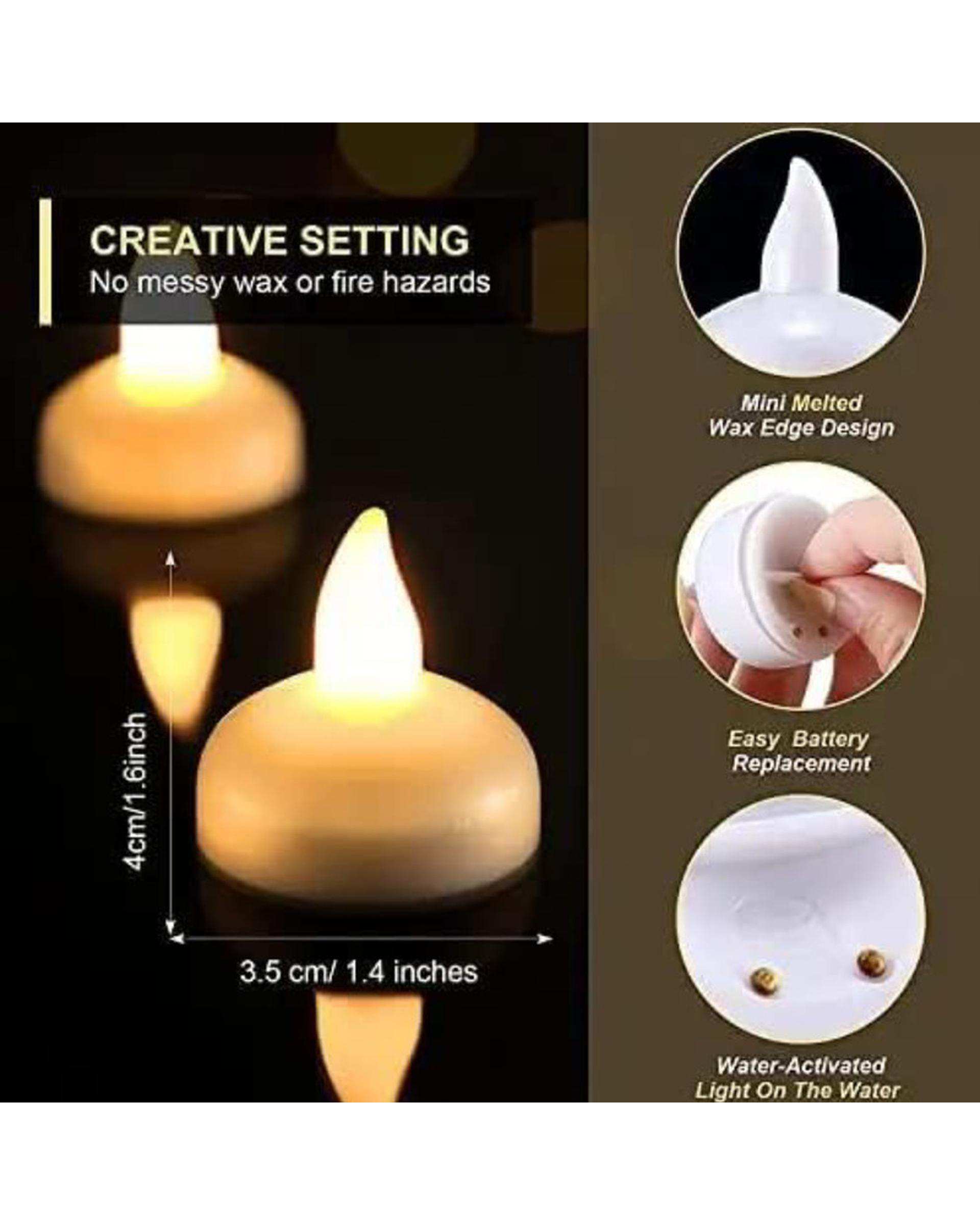 شمع ال ای دی شناور مدل Floating مجموعه 2 عددی