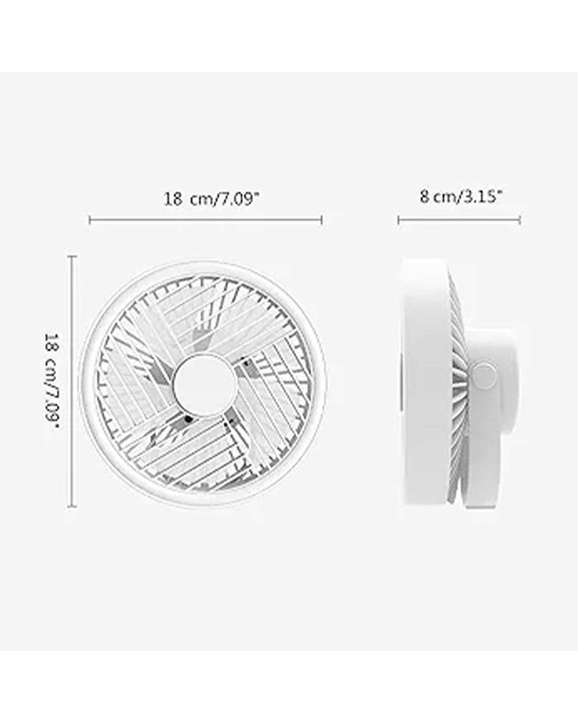 پنکه رومیزی شارژی مدل ال ای دی دار کد RY-2301