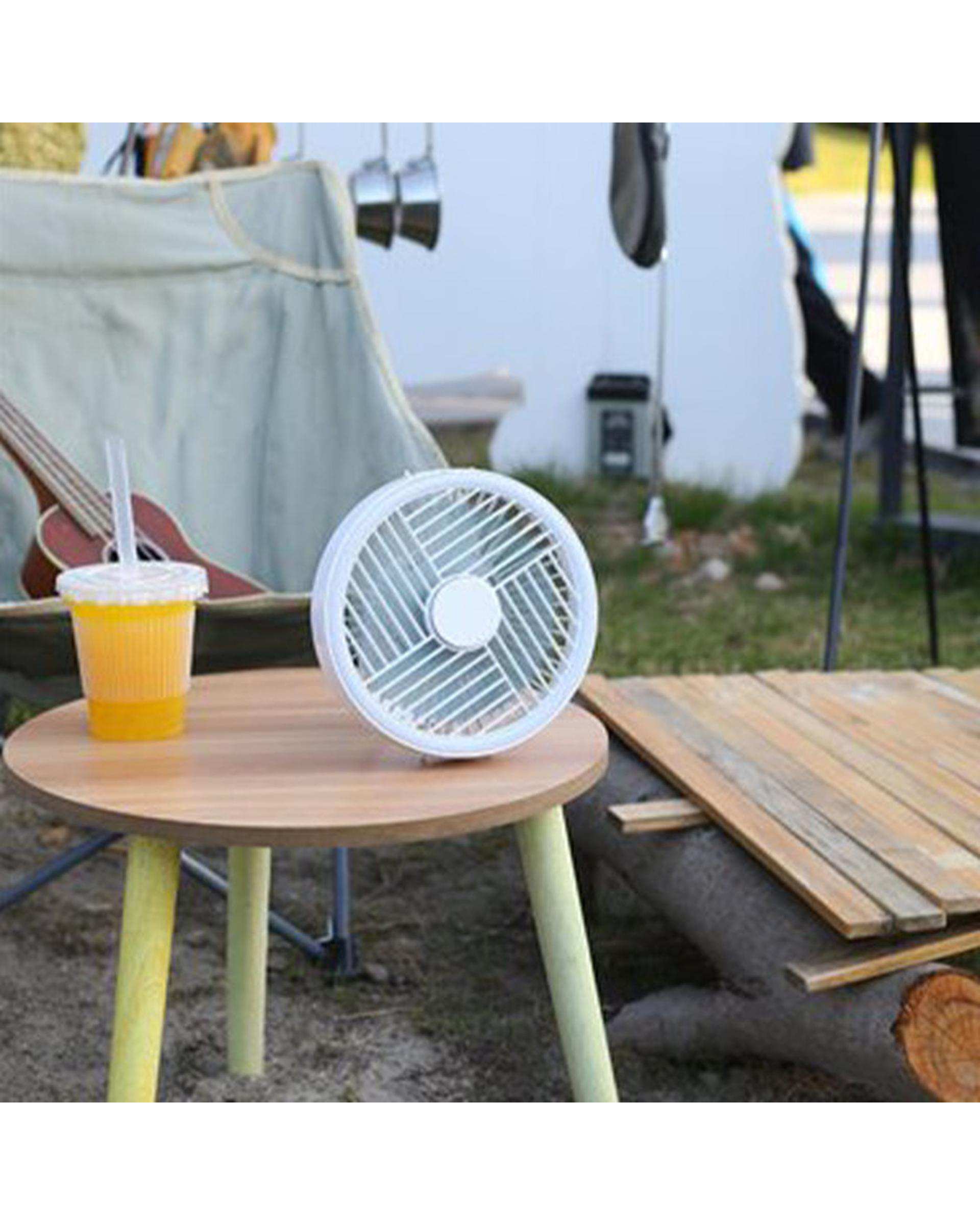 پنکه رومیزی شارژی مدل ال ای دی دار کد RY-2301