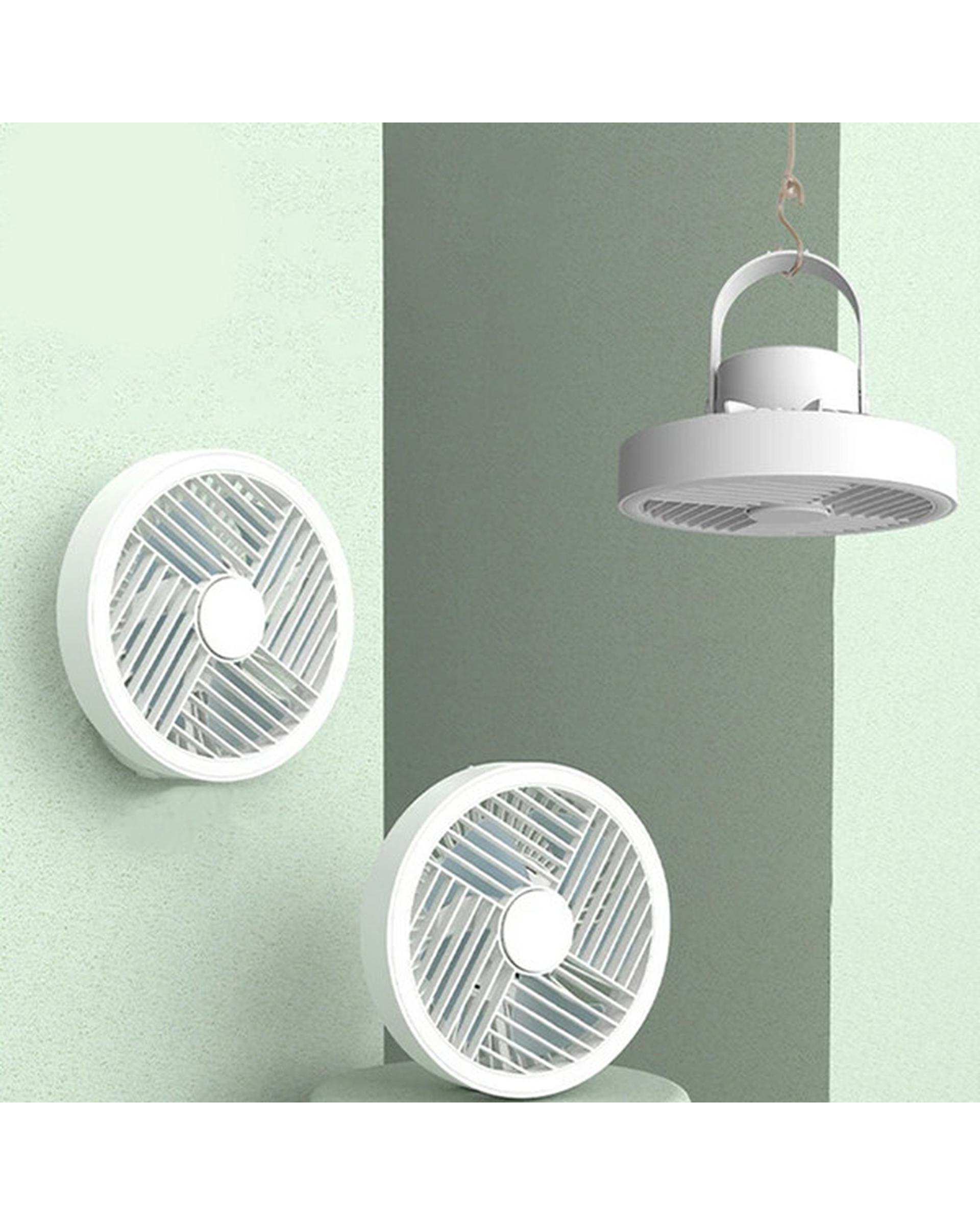 پنکه رومیزی شارژی مدل ال ای دی دار کد RY-2301