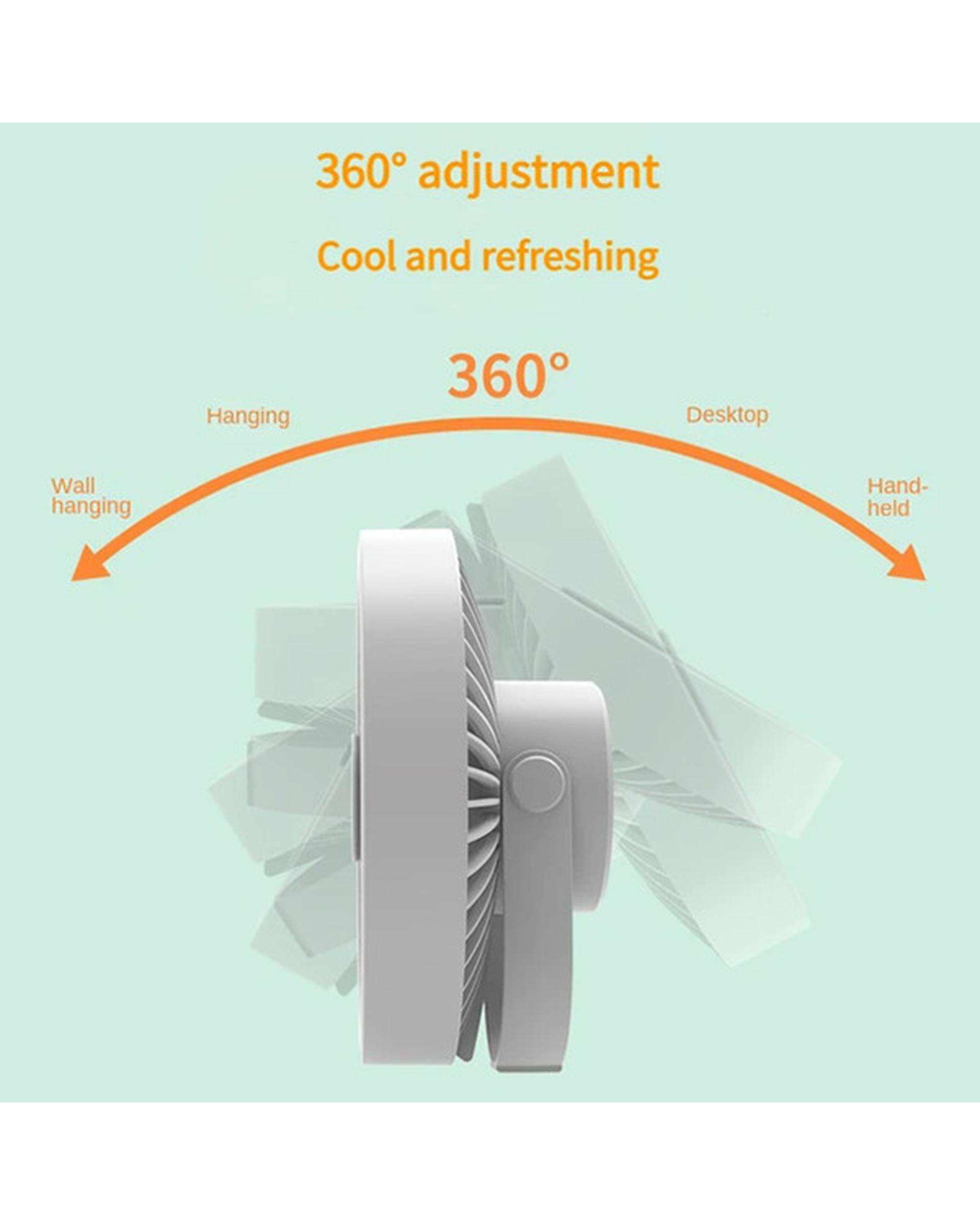 پنکه رومیزی شارژی مدل ال ای دی دار کد RY-2301