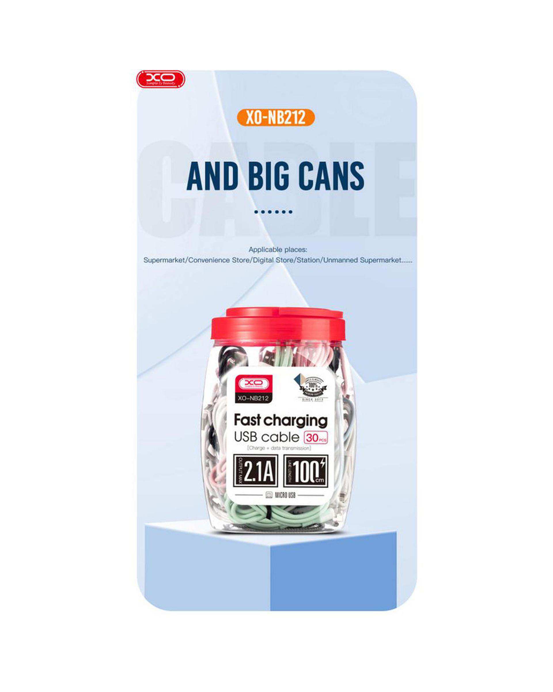 کابل تبدیل USB به usb-c سبز روشن ایکس او XO مدل NB212 طول 1 متر