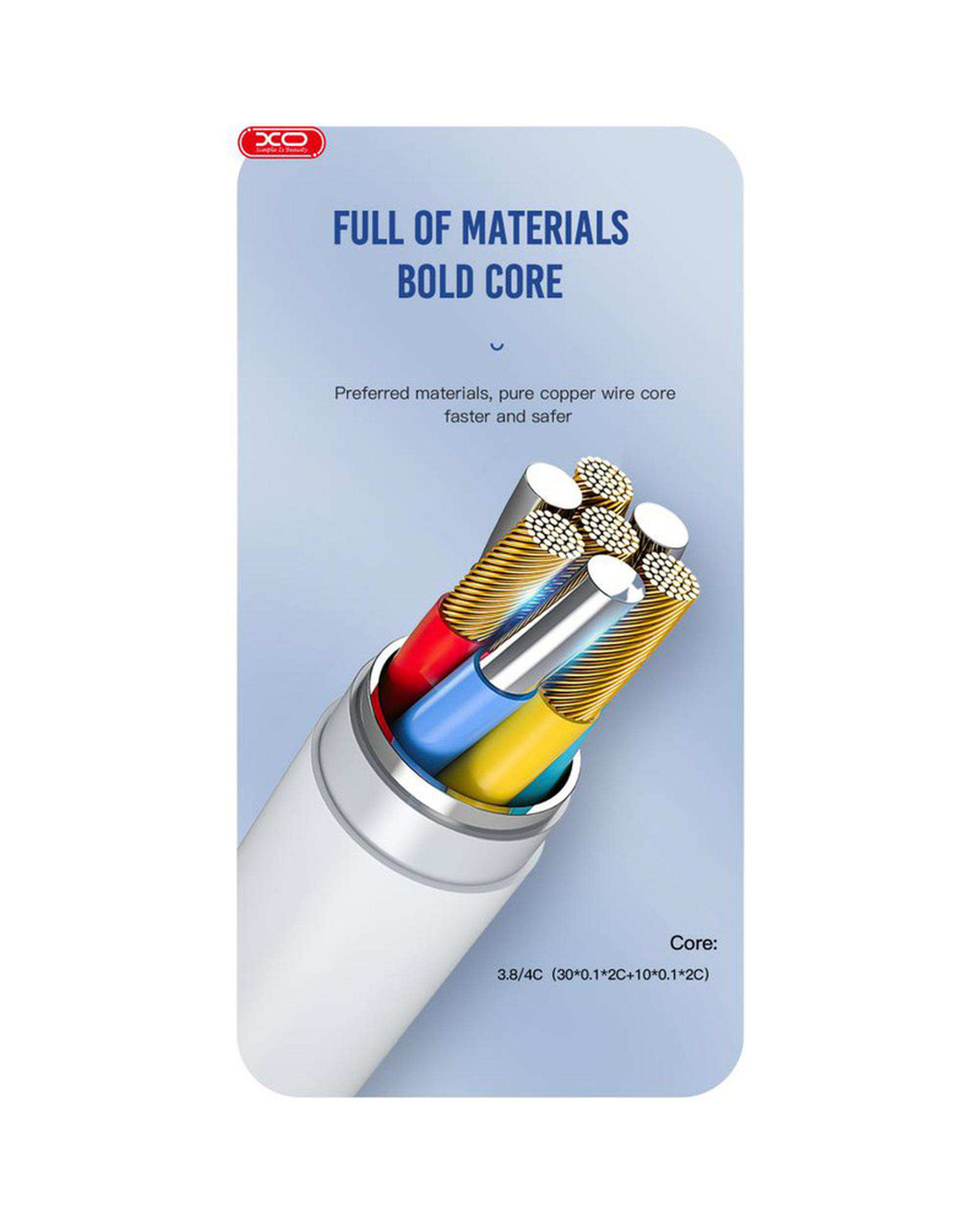 کابل تبدیل USB به usb-c آبی روشن ایکس او XO مدل NB212 طول 1 متر