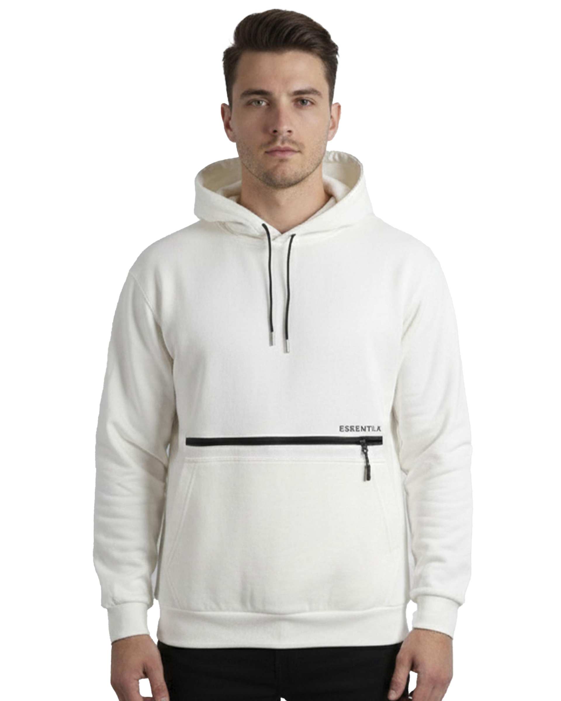 هودی ورزشی مردانه سفید مل اند موژ Mel & Moj کد M09126