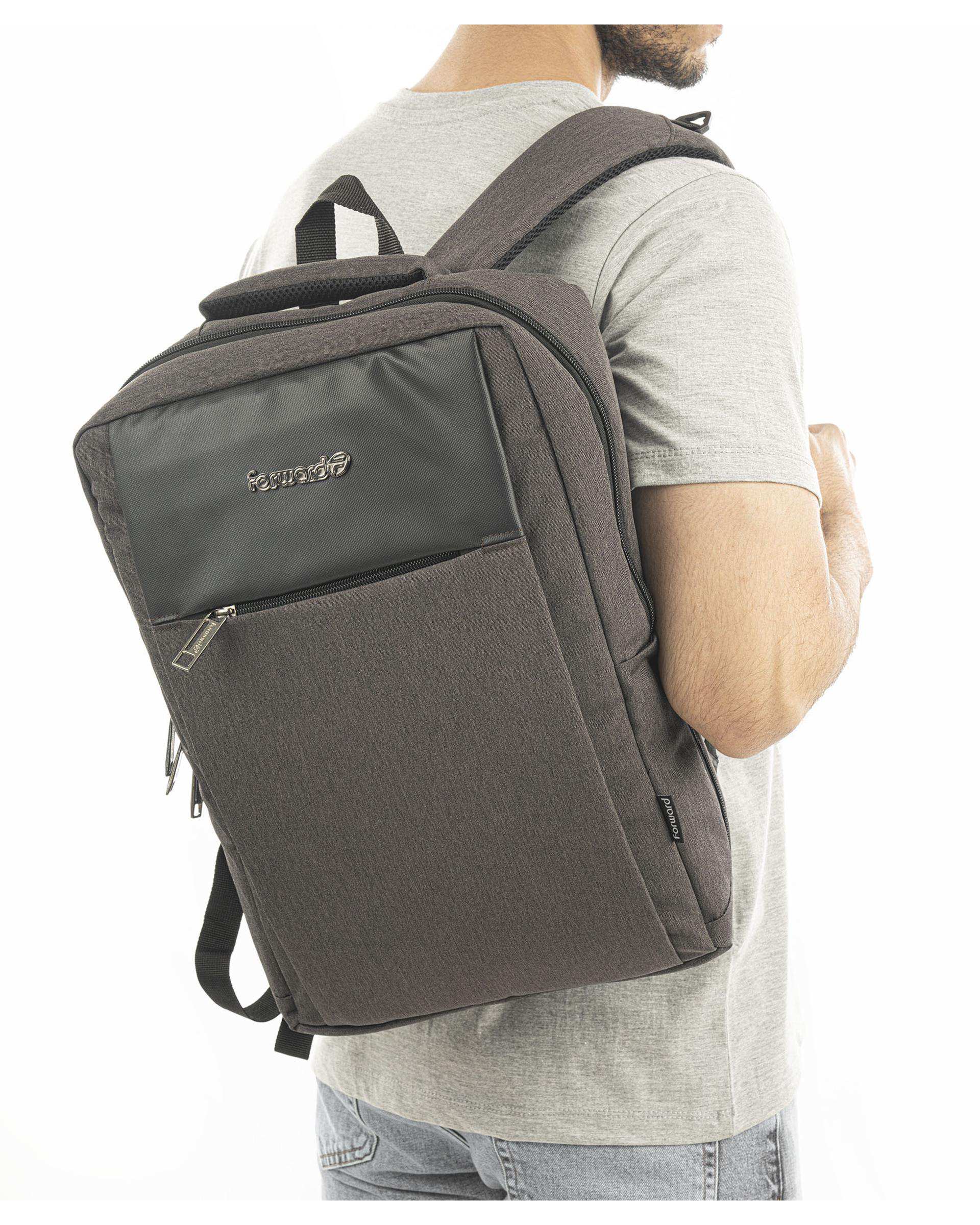 کوله پشتی لپ تاپ طوسی قهوه ای فوروارد Forward مدل FCLT65022