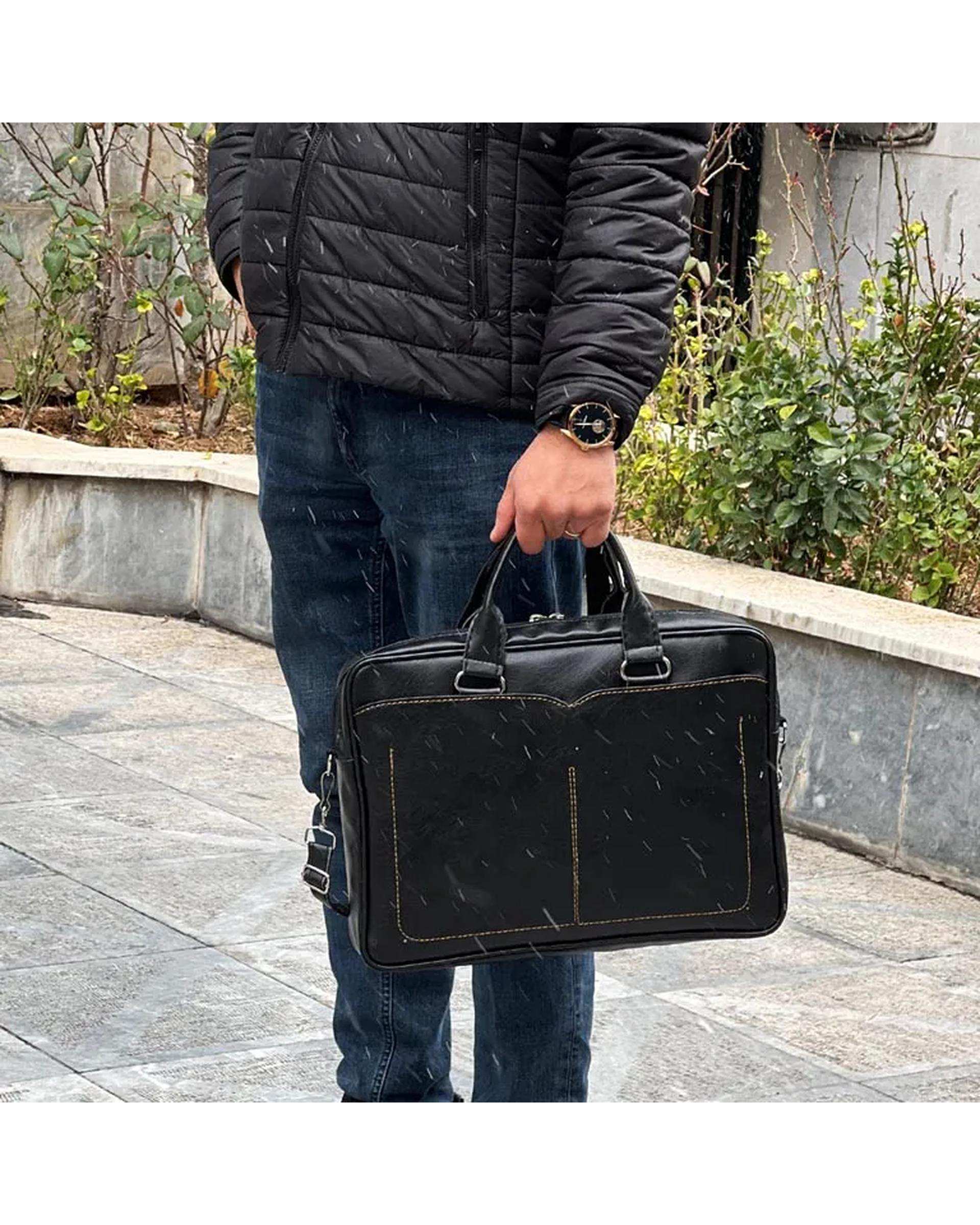 کیف اداری مردانه مشکی مدل MT004