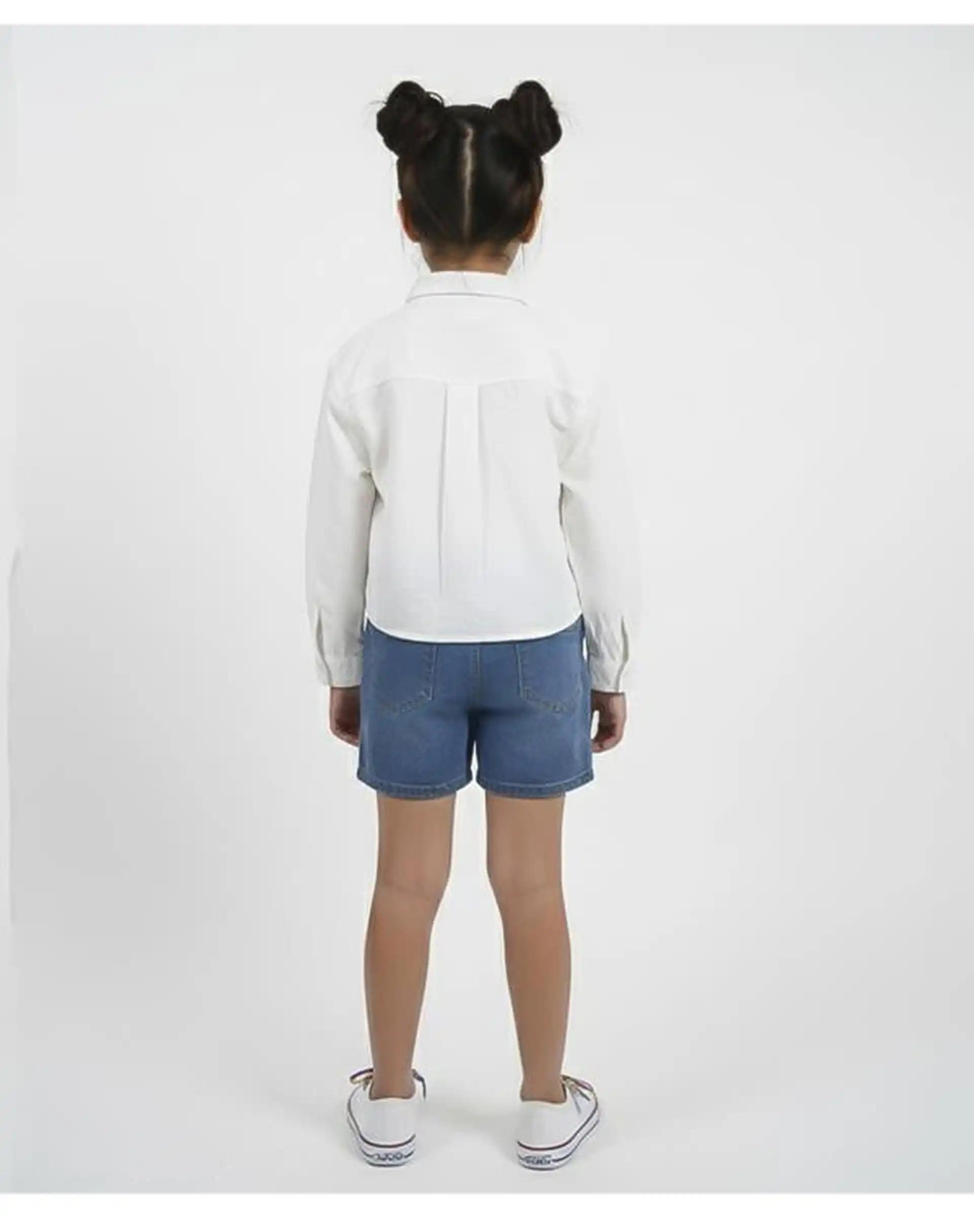 شومیز دخترانه سفید مرینو Merino کد 1810