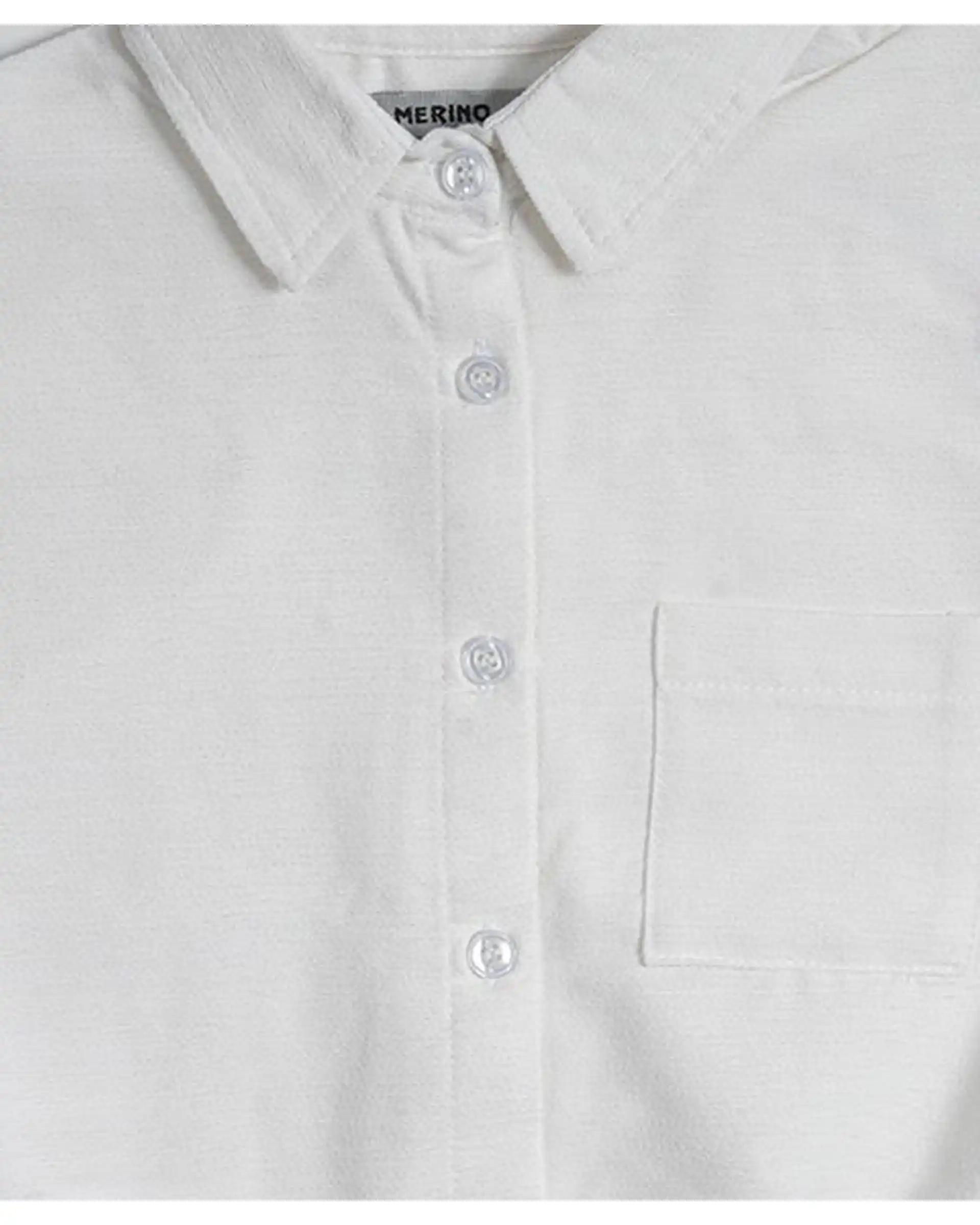 شومیز دخترانه سفید مرینو Merino کد 1810