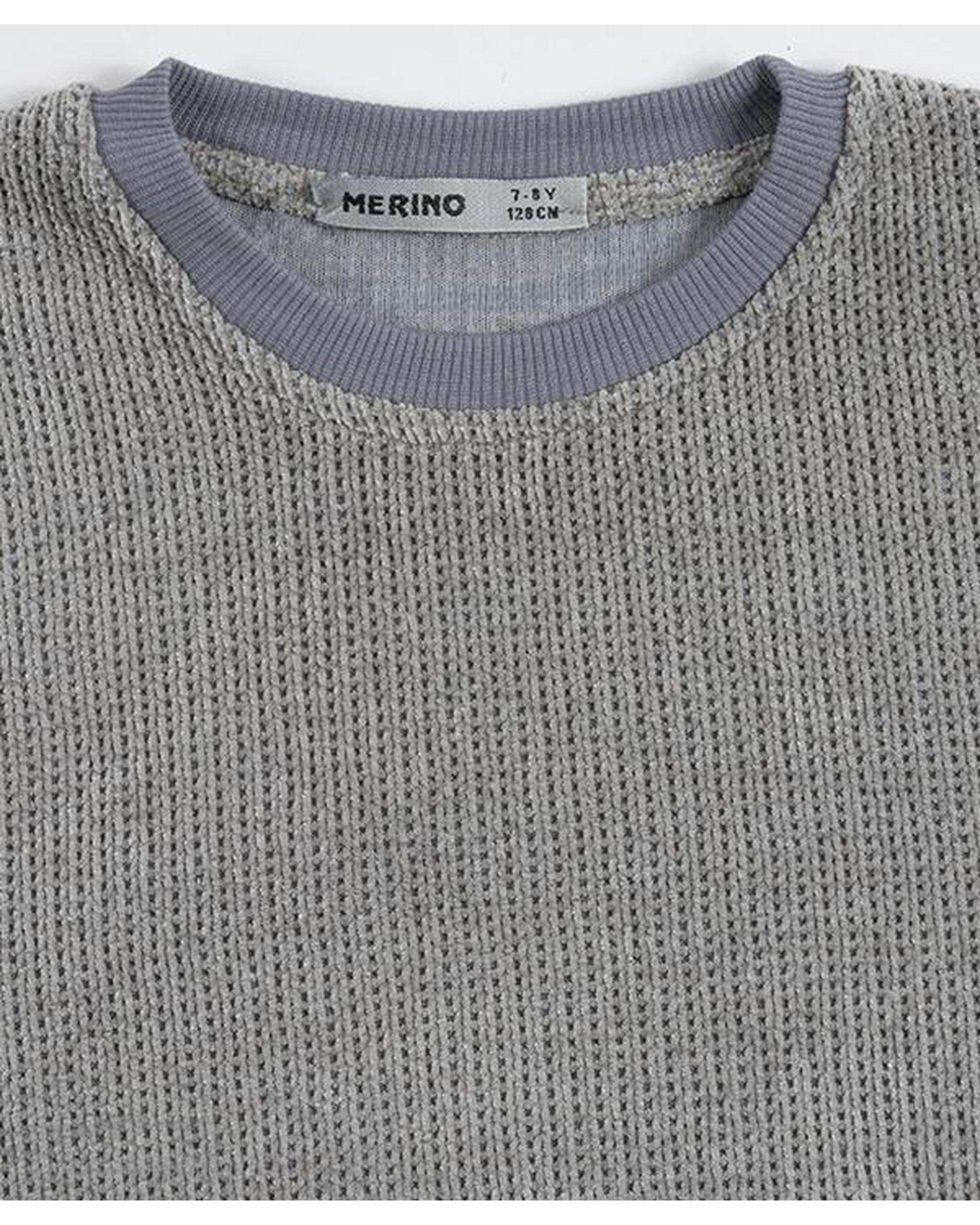 سویشرت پسرانه طوسی مرینو Merino کد 1840