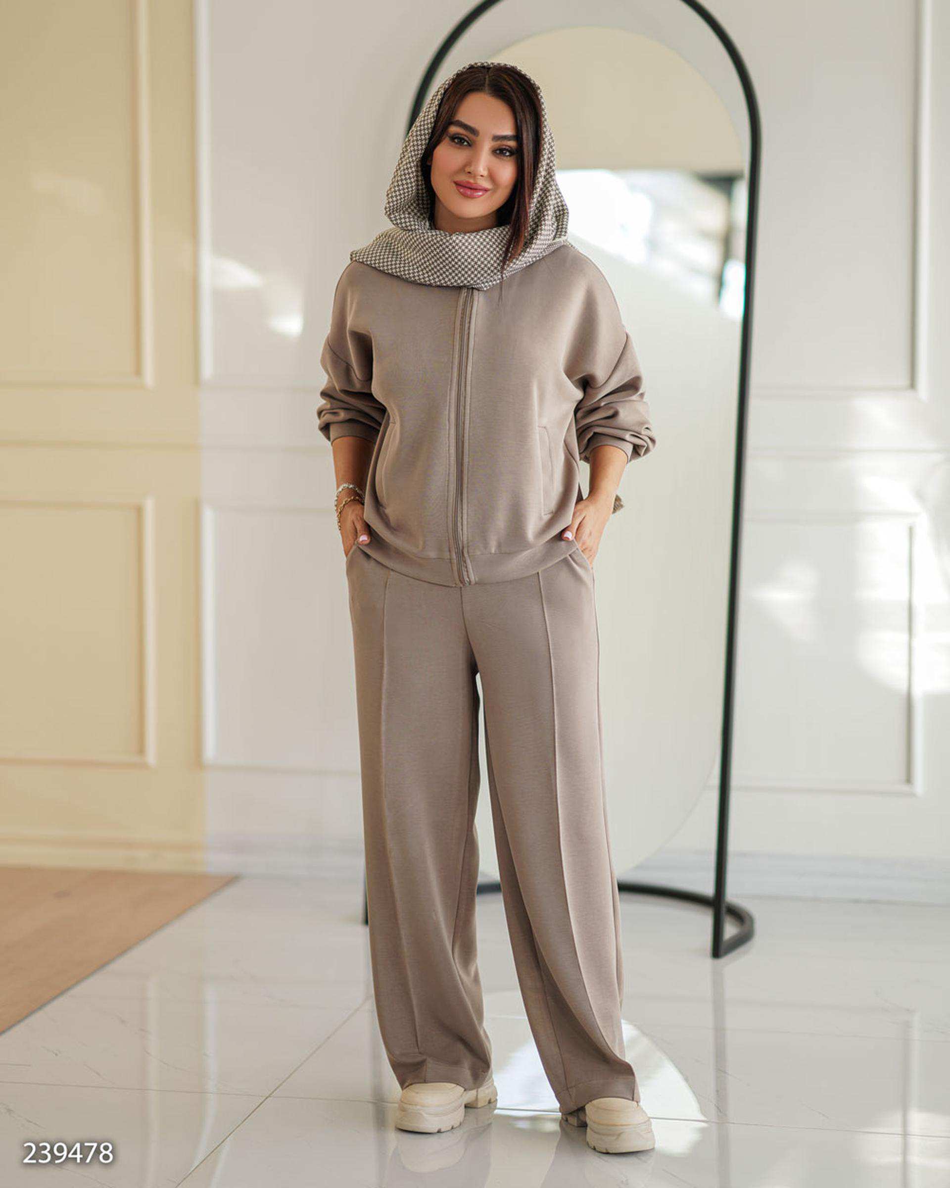 ست سویشرت و شلوار زنانه اویشو خاکی آماهی Amahi مدل روهان کد AA2394