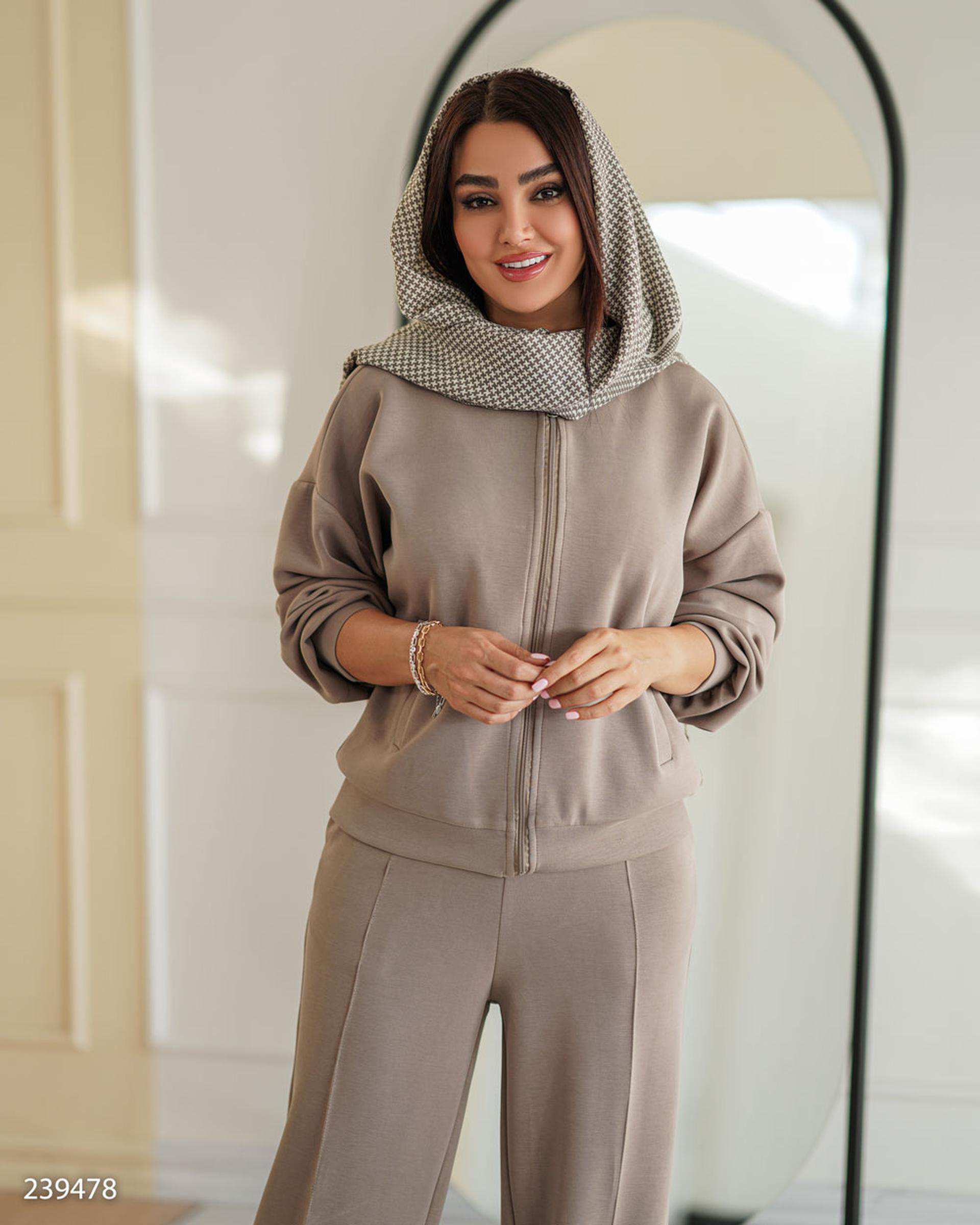 ست سویشرت و شلوار زنانه اویشو خاکی آماهی Amahi مدل روهان کد AA2394