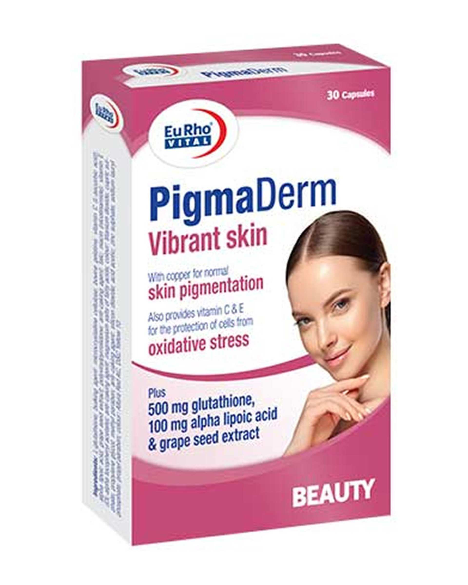 کپسول پیگمادرم یوروویتال حاوی گلوتاتیون بسته 30 عددی