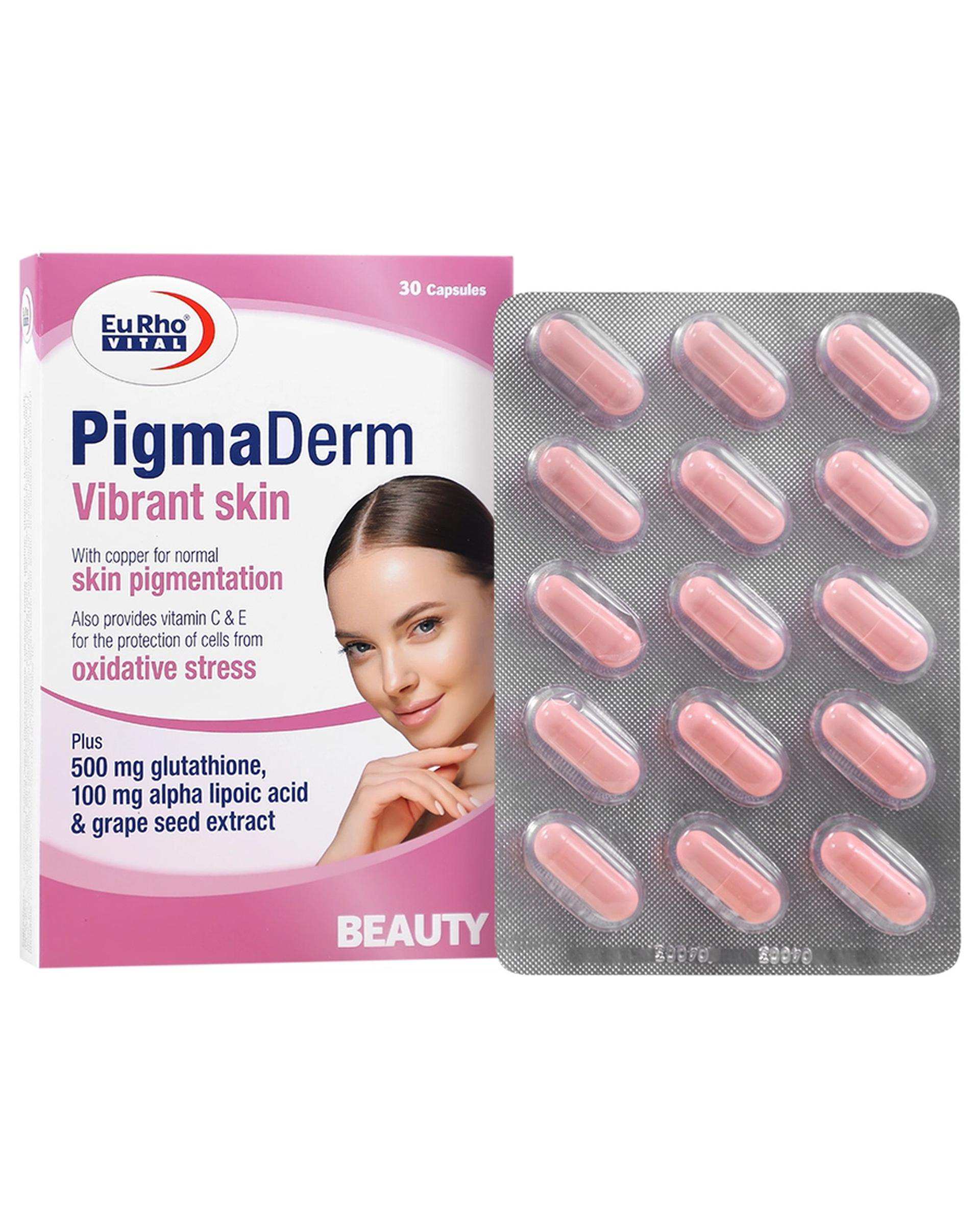 کپسول پیگمادرم یوروویتال حاوی گلوتاتیون بسته 30 عددی