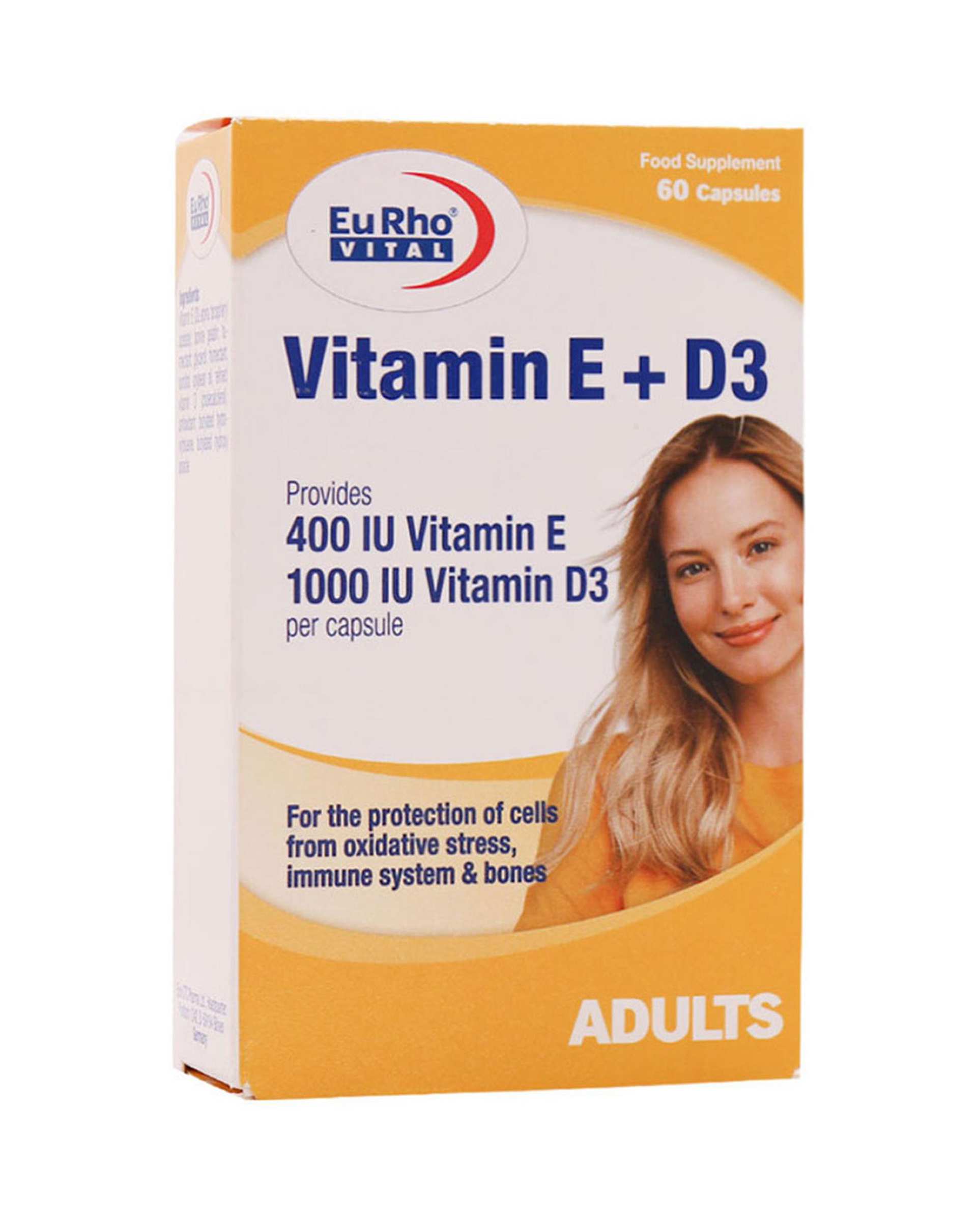 سافت ژل ویتامین D3 و E یوروویتال بسته 60 عددی