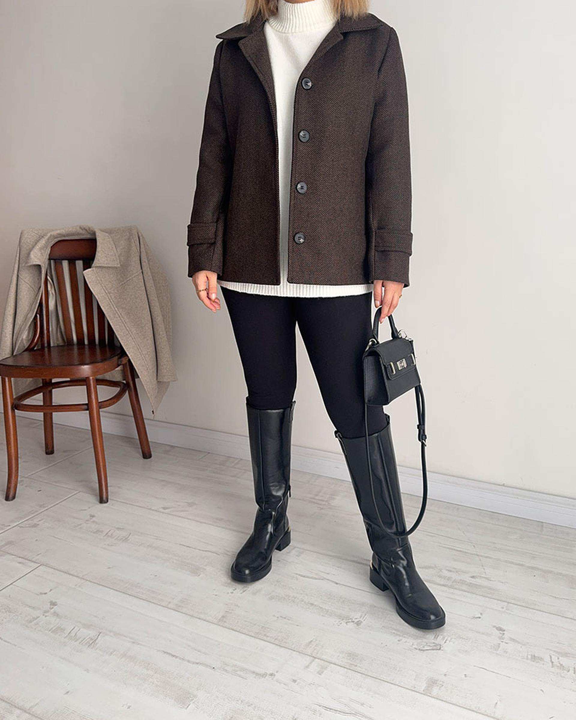 جکت زنانه قهوه ای نگار ندایی Negar Nedaei مدل winter