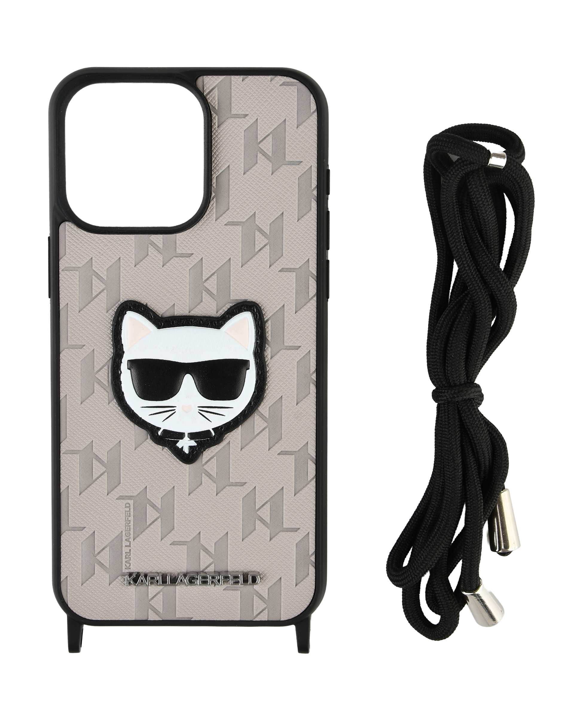 کاور موبایل قهوه ای کارل لاگرفیلد مناسب برای گوشی اپل iphone 15 pro max