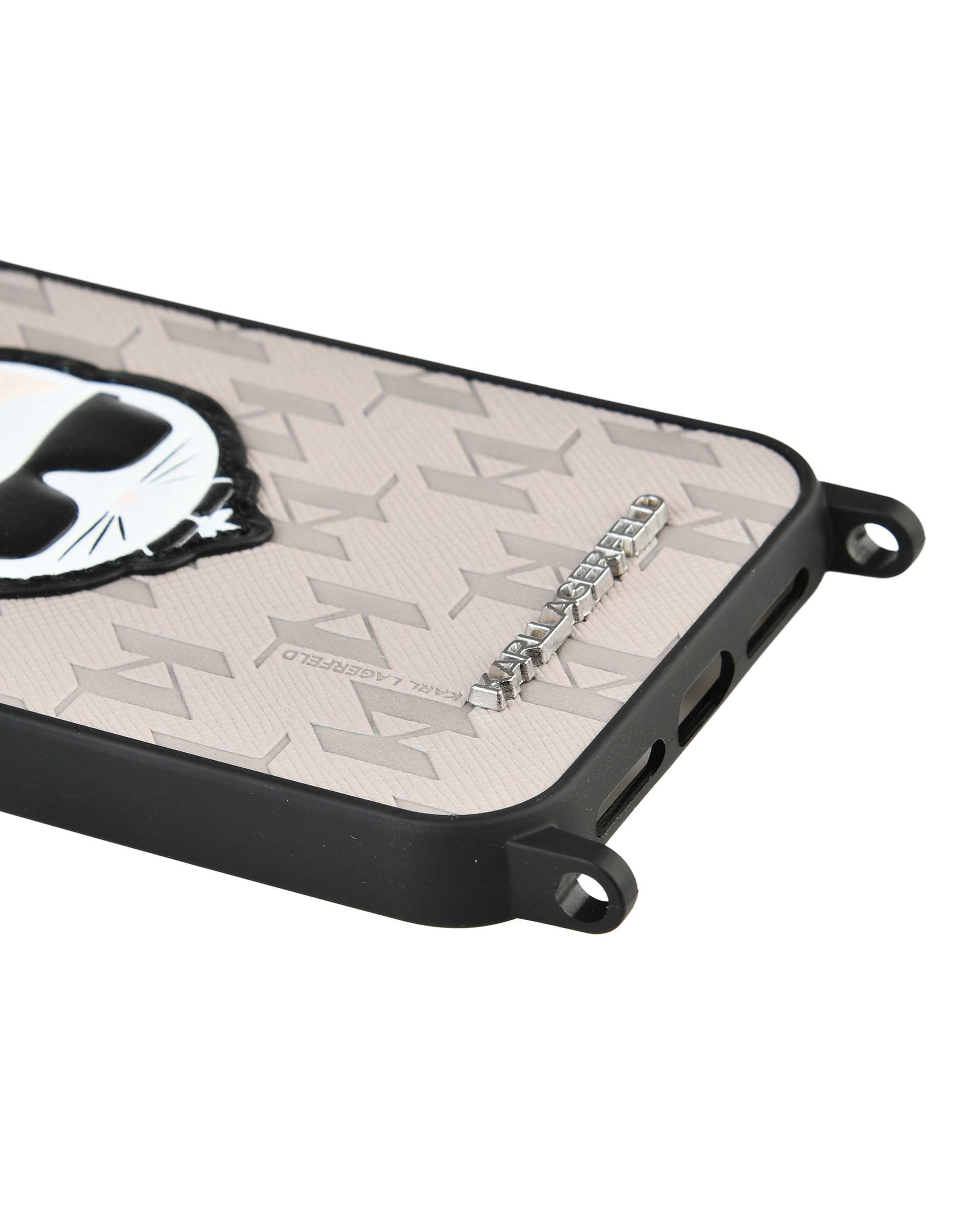 کاور موبایل قهوه ای کارل لاگرفیلد مناسب برای گوشی اپل iphone 15 pro max