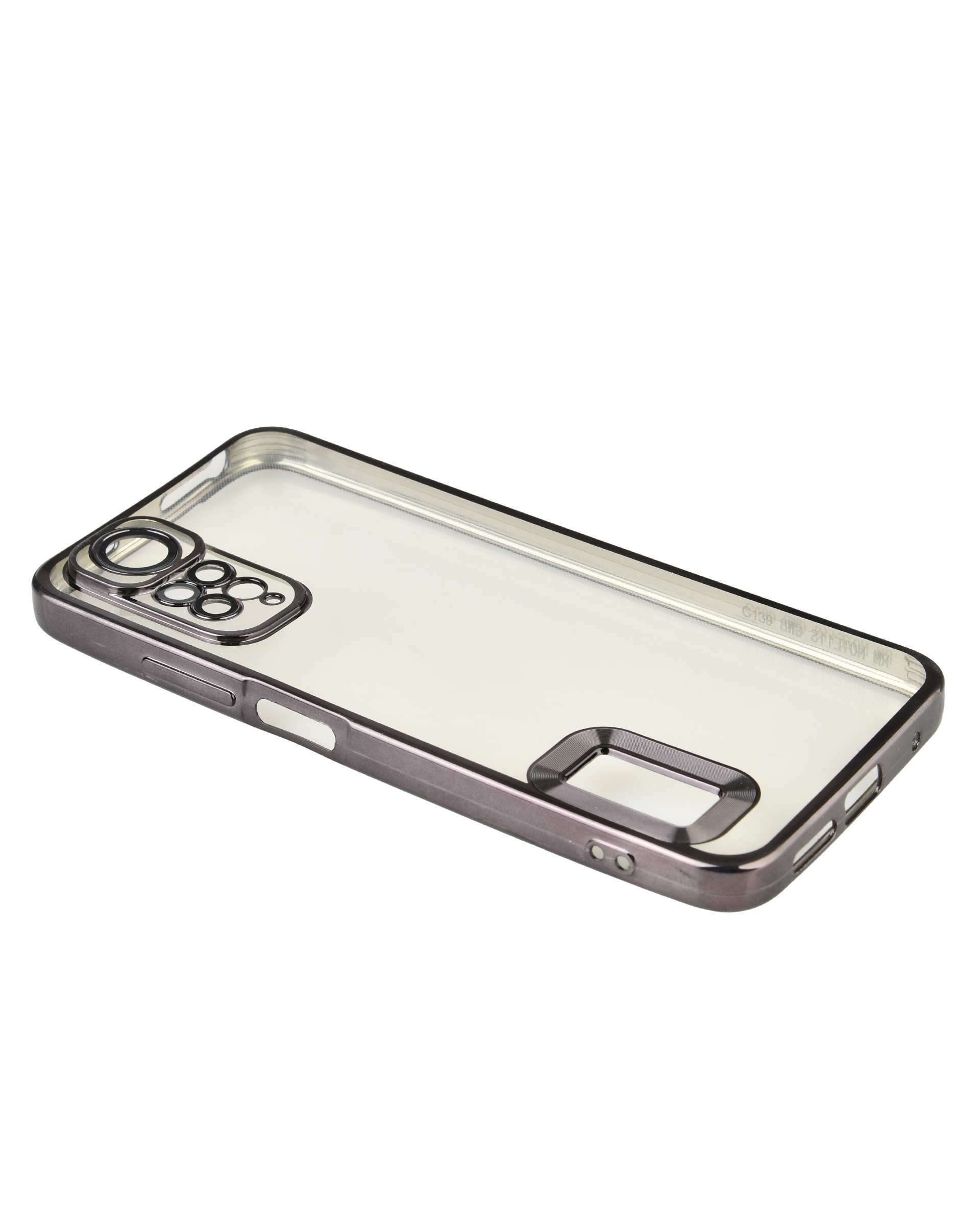 قاب گوشی شیائومی Note11s ژله ای شفاف الکتروپلیتینگ مشکی