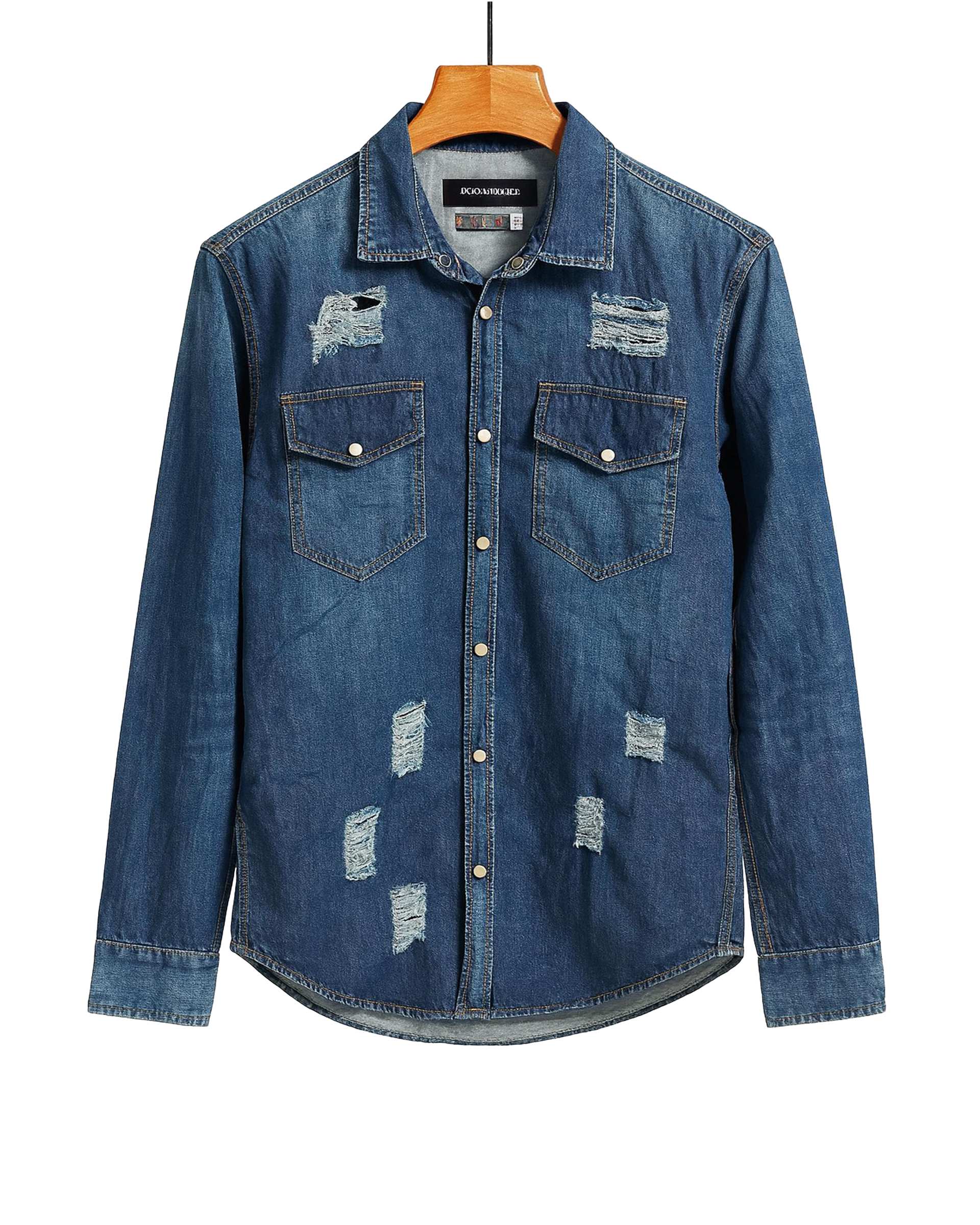 پیراهن جین مردانه آبی زاپ دار آماهی Amahi کد 600102