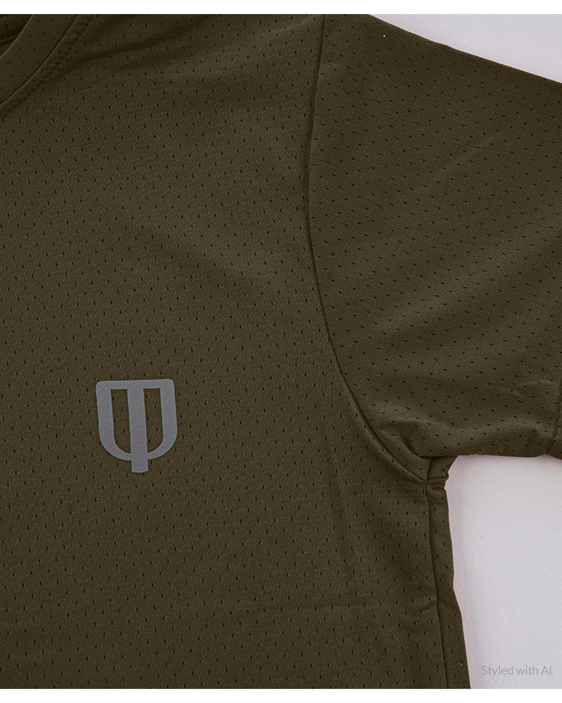 تیشرت ورزشی بچگانه سبز زیتونی یونی پرو Unipro کد 712125101