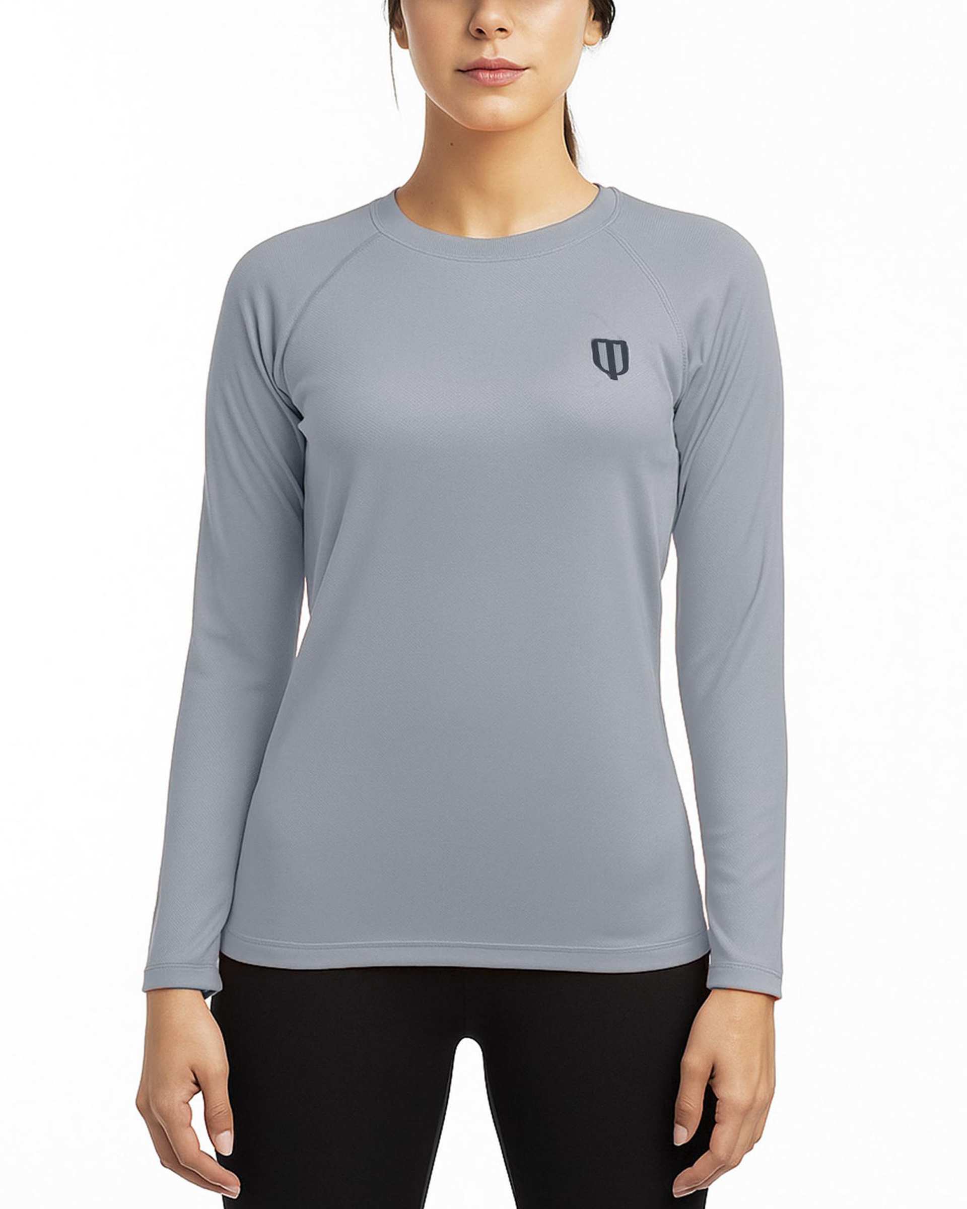 تیشرت ورزشی زنانه آستین بلند طوسی روشن یونی پرو Unipro کد 812394401