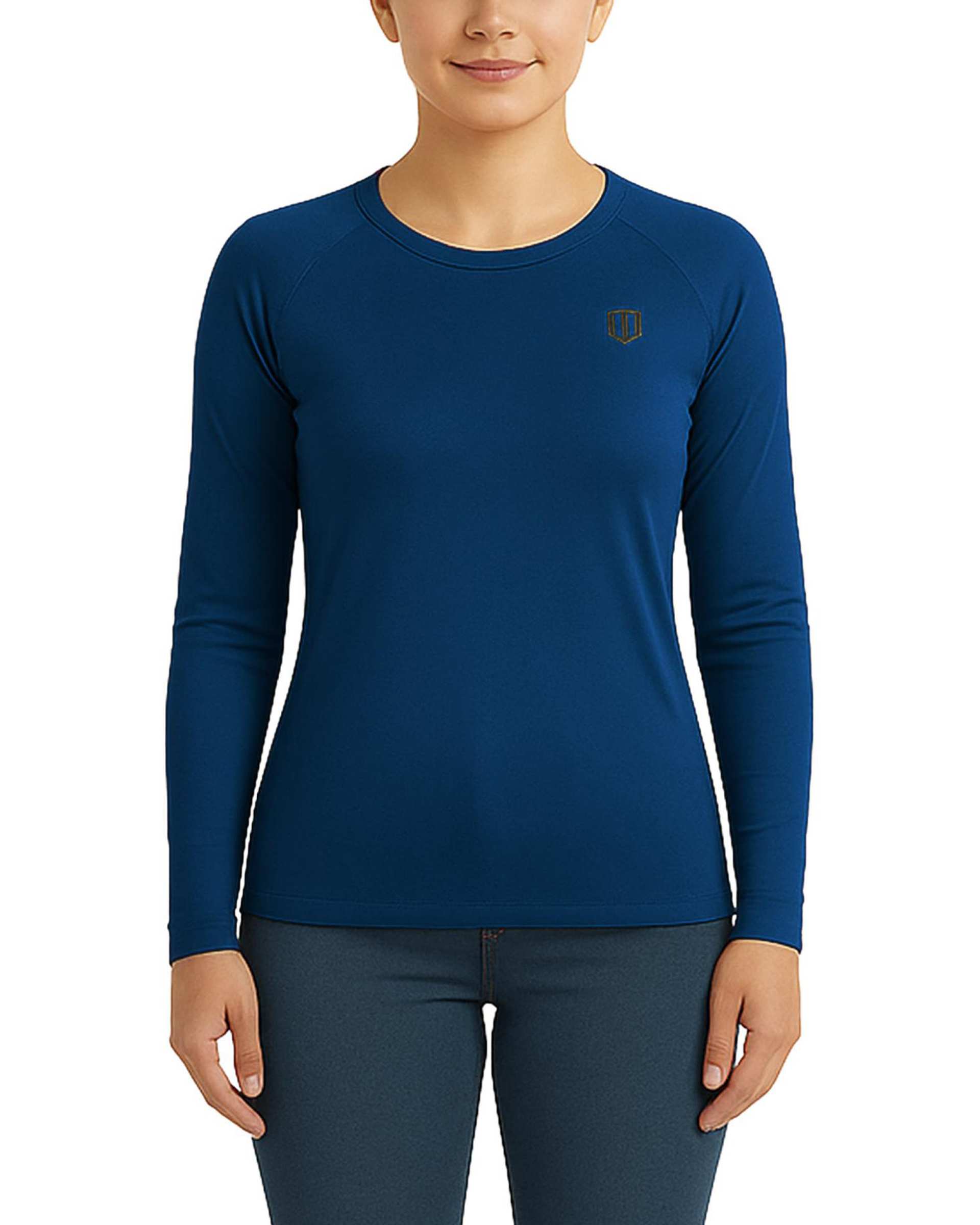 تیشرت ورزشی زنانه آستین بلند آبی فولادی یونی پرو Unipro کد 812394401