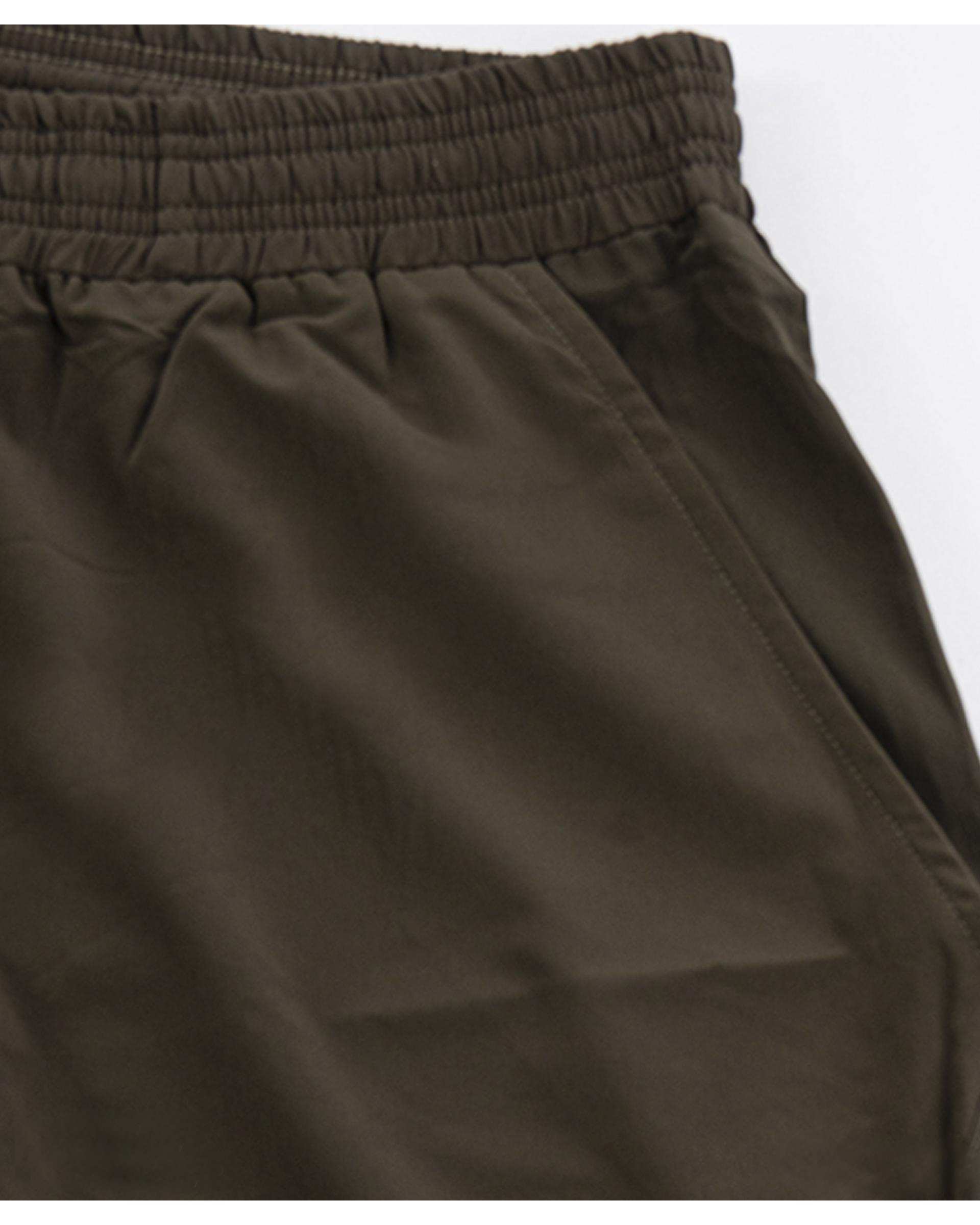 شلوارک ورزشی مردانه سبز زیتونی یونی پرو Unipro کد 912155102