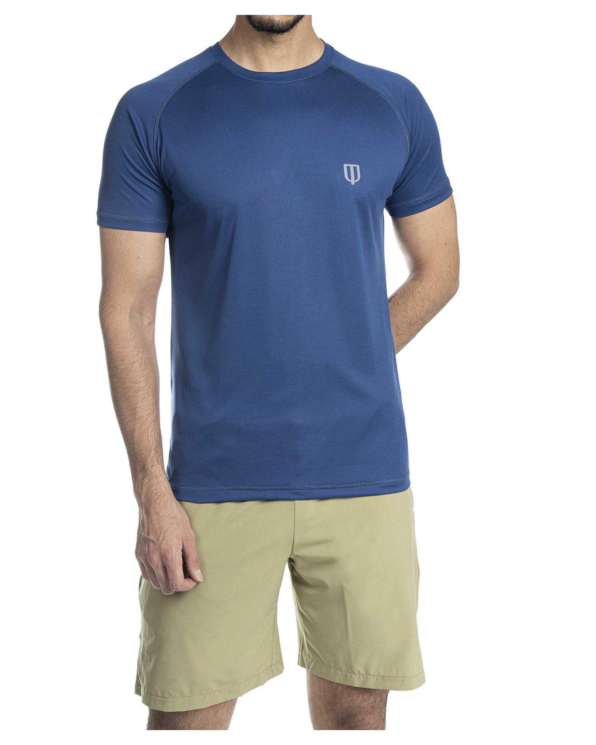 تیشرت ورزشی مردانه آبی فولادی یونی پرو Unipro کد 912124302