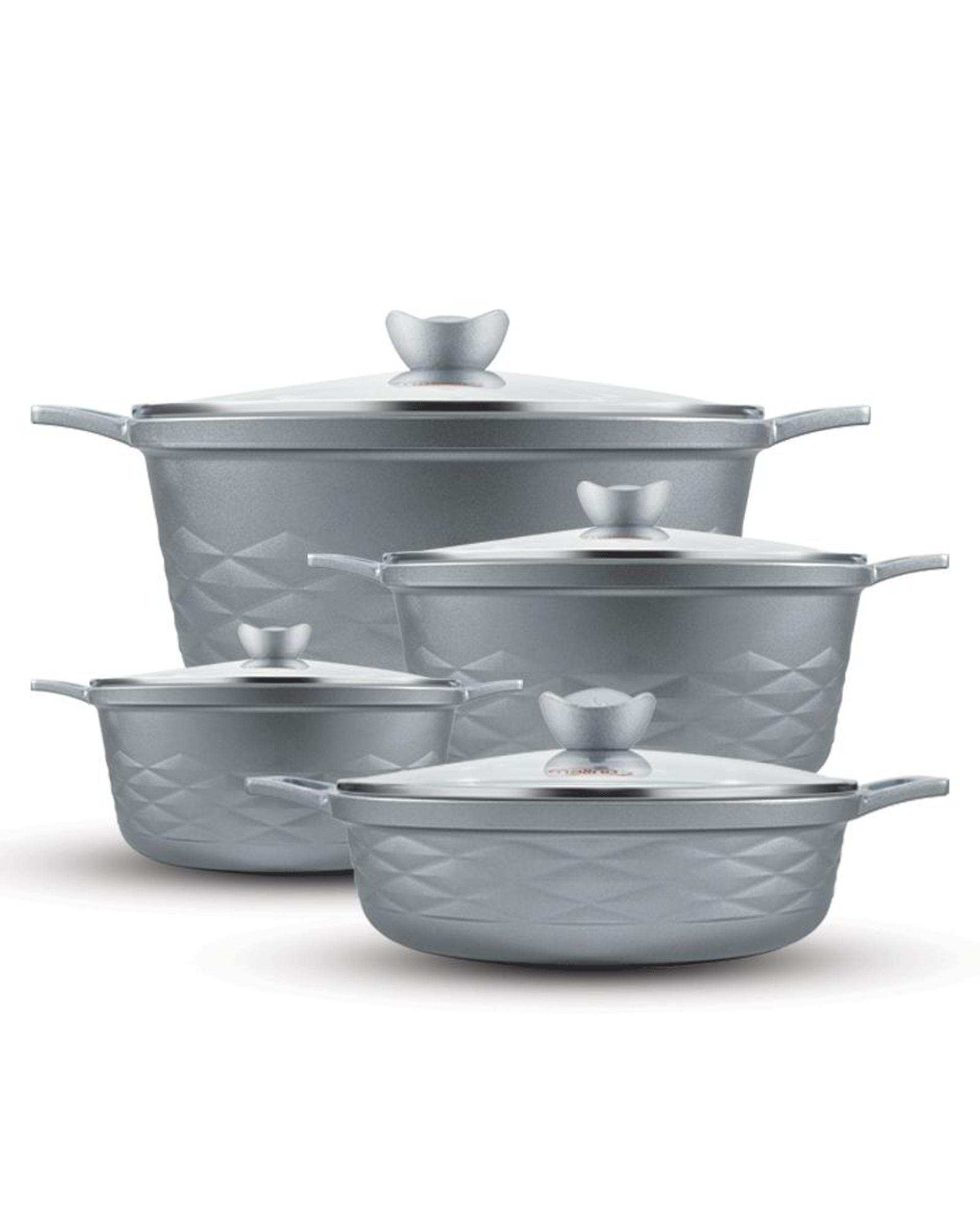 سرویس قابلمه 8 پارچه گرانیت طوسی نالینو Nalino مدل Elita