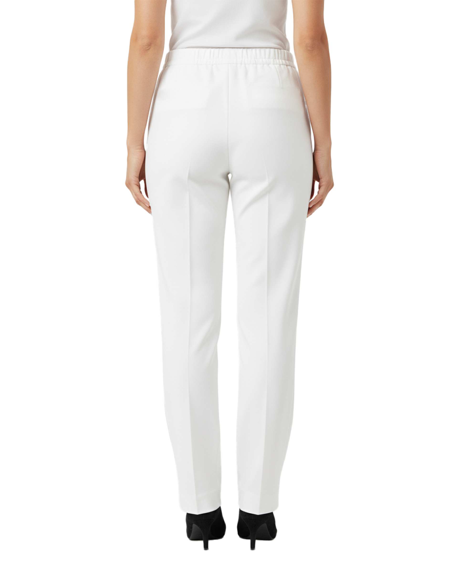 شلوار پارچه ای زنانه راسته سفید سین صاد Sin Saad مدل narian