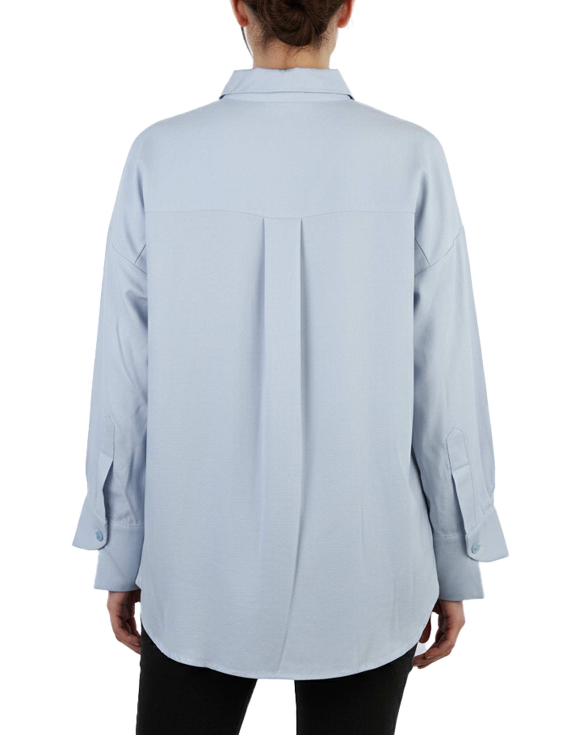 شومیز زنانه لینن آبی سین صاد Sin Saad مدل dorsa