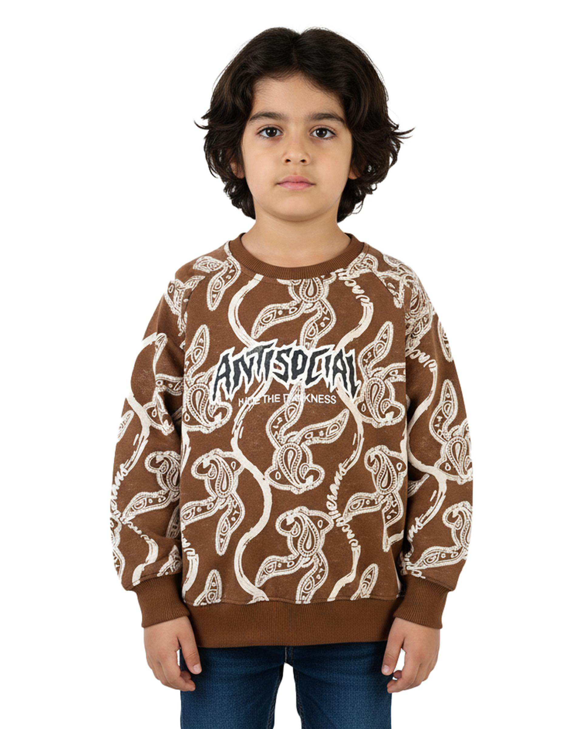 بلوز پسرانه قهوه ای سارالی کیدز مدل ANTISPEIAL