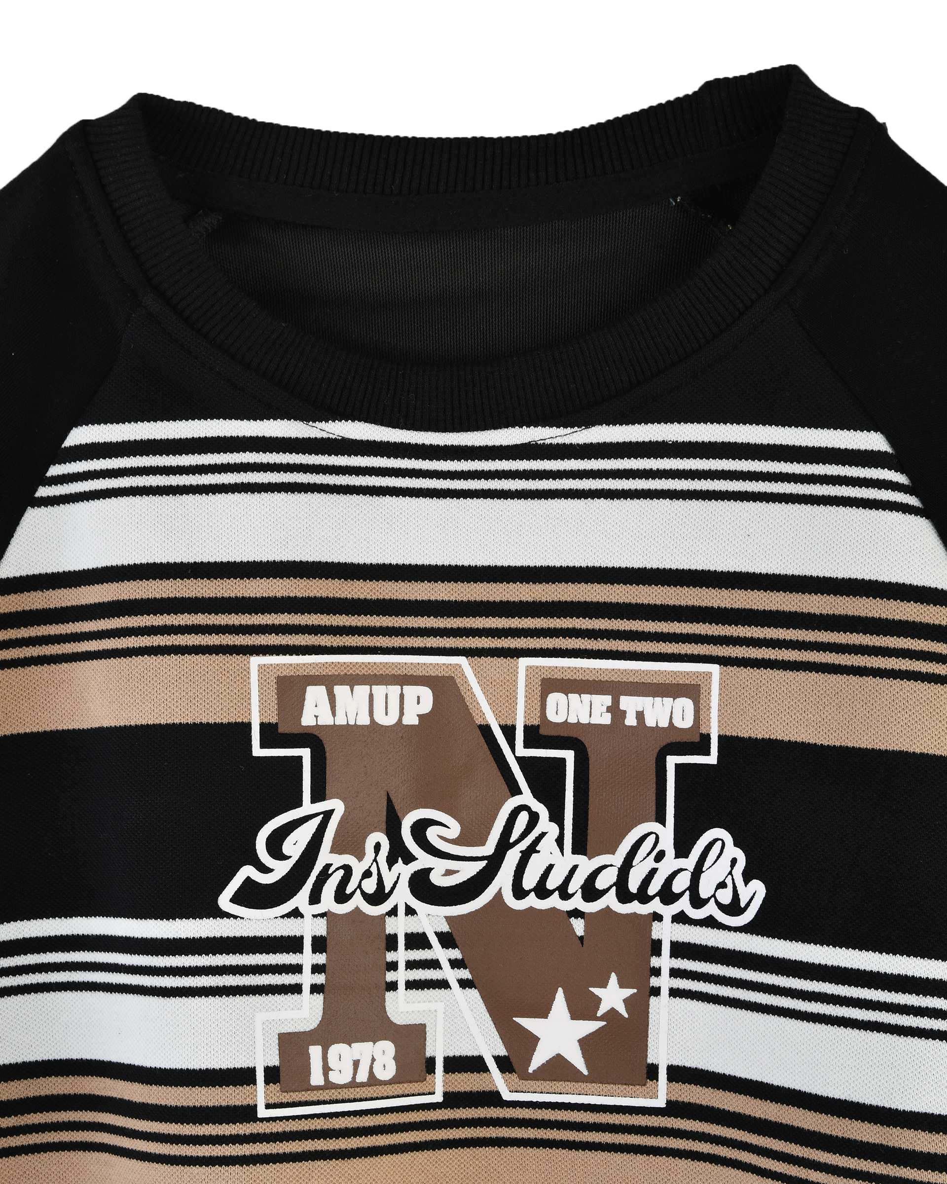 بلوز پسرانه مشکی کرم سارالی کیدز مدل 1978