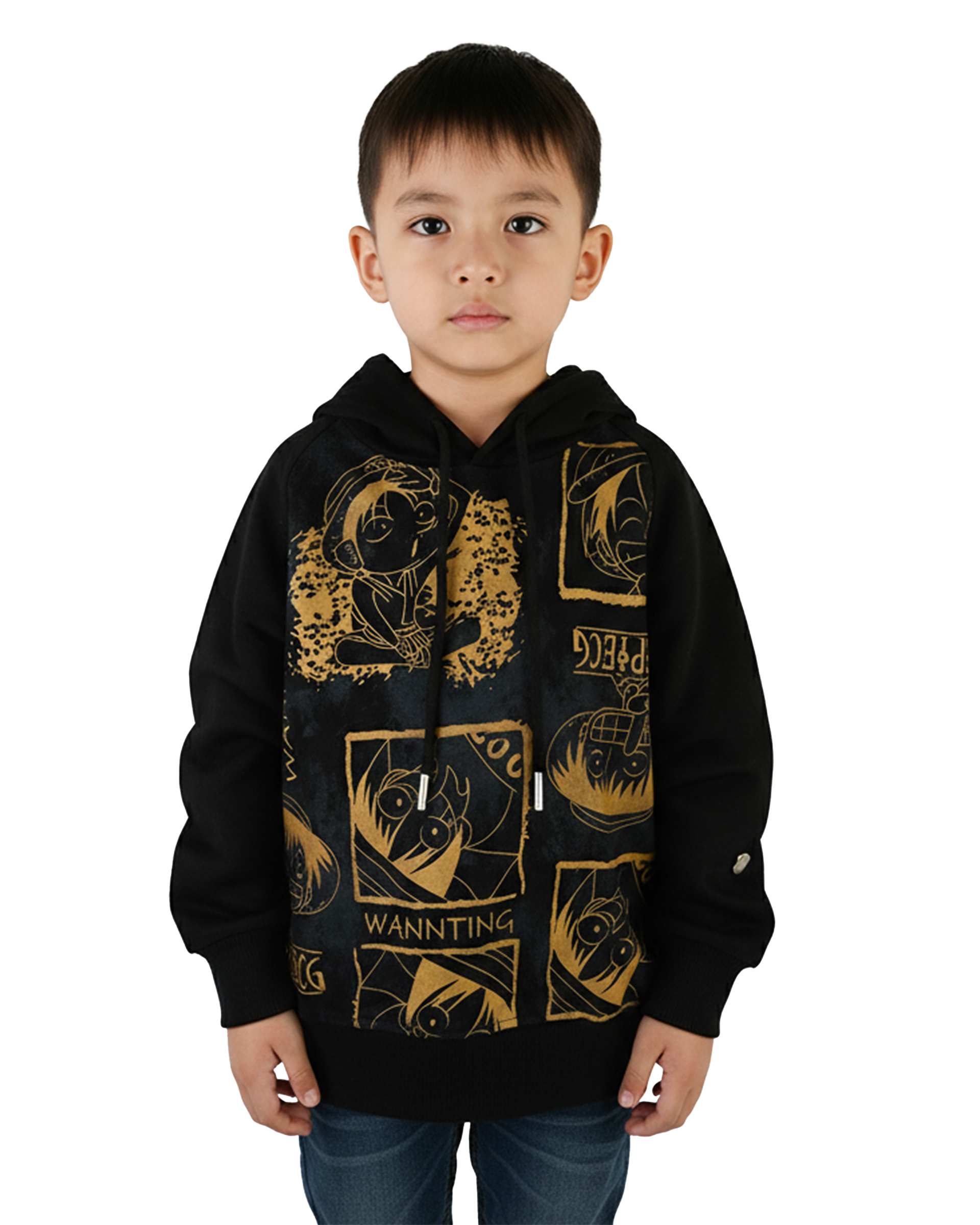 هودی پسرانه مشکی سارالی کیدز مدل ONE PIECE