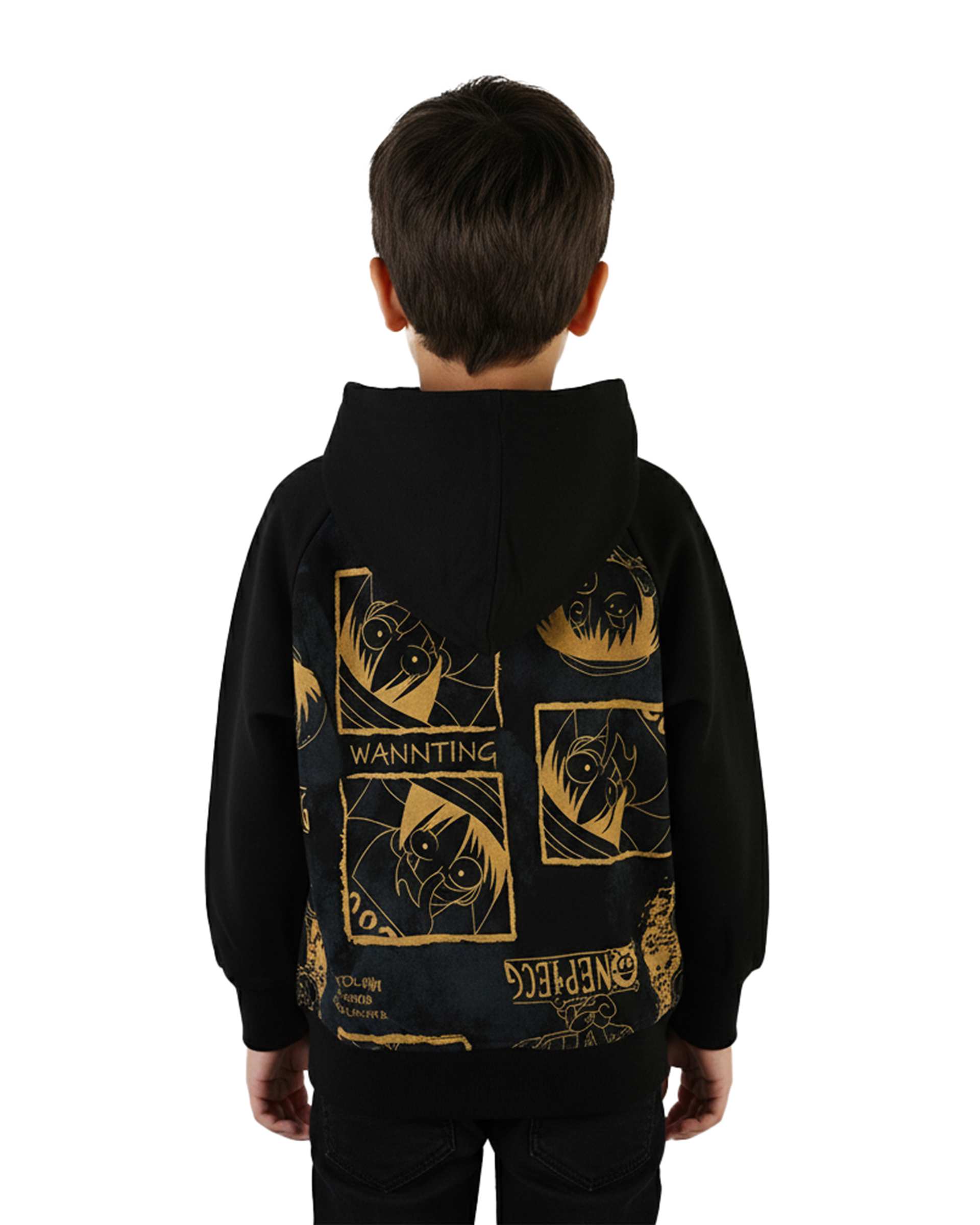 هودی پسرانه مشکی سارالی کیدز مدل ONE PIECE