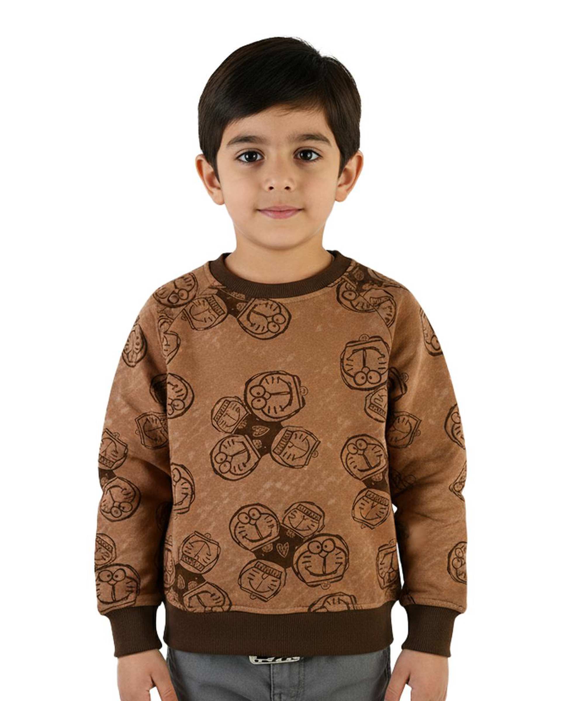 بلوز بچگانه قهوه ای سارالی کیدز مدل Doraemon