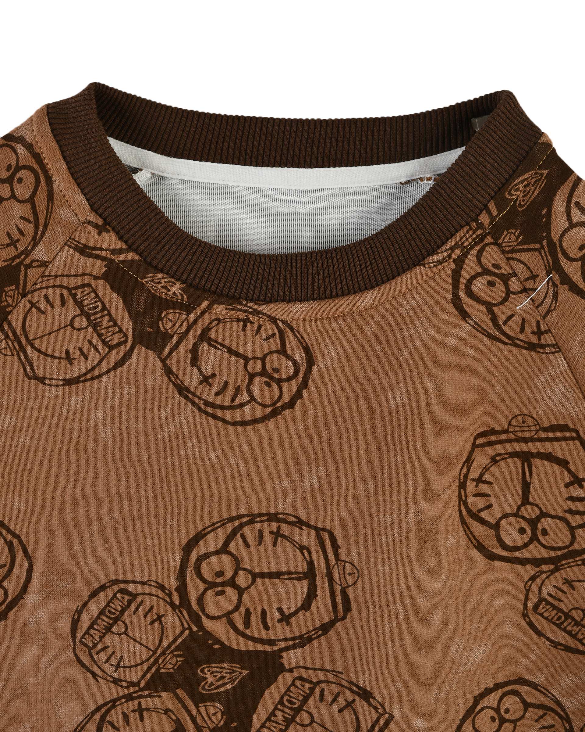 بلوز بچگانه قهوه ای سارالی کیدز مدل Doraemon