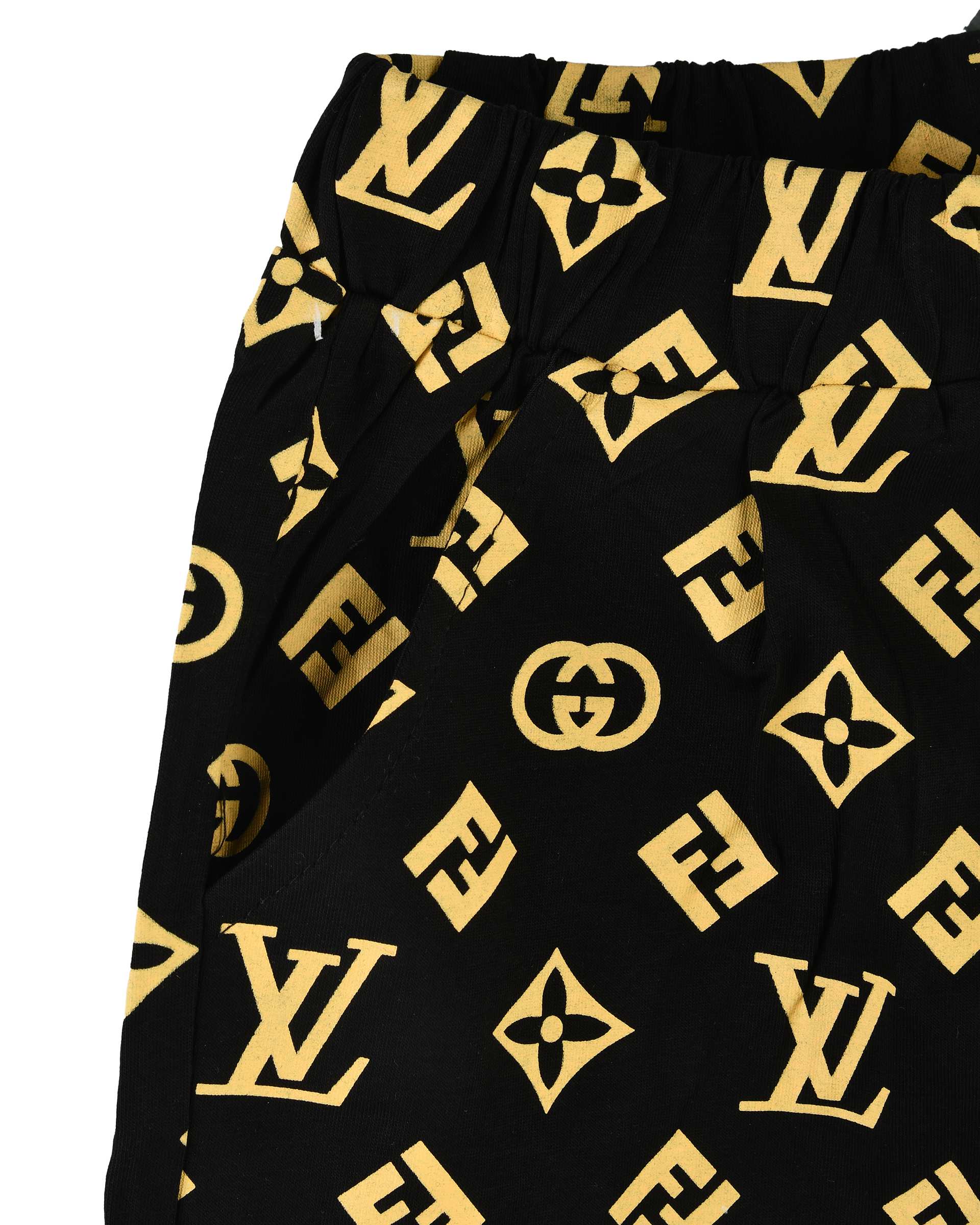 ست تی شرت و شلوارک پسرانه مشکی سارالی کیدز مدل Appl smile