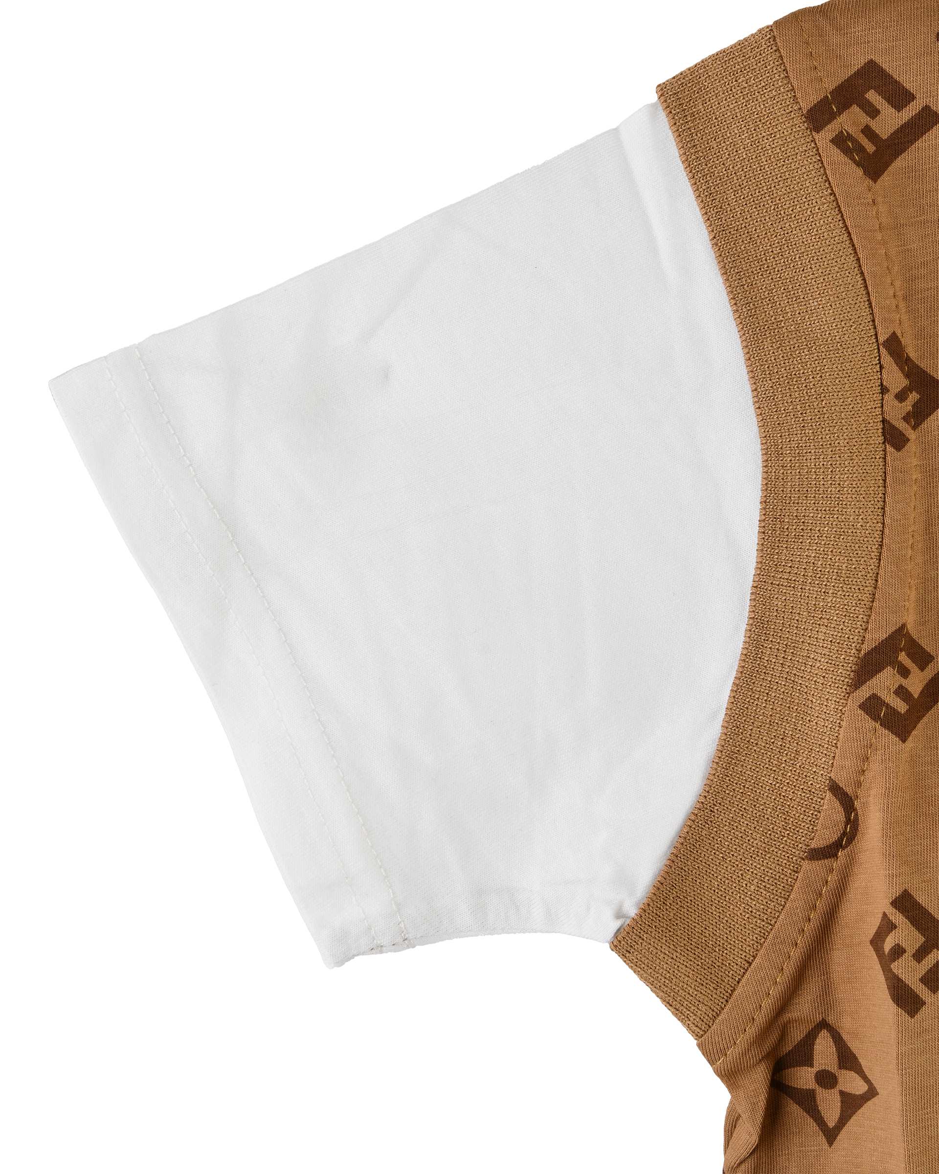 ست تی شرت و شلوارک پسرانه قهوه ای سارالی کیدز مدل Appl smile