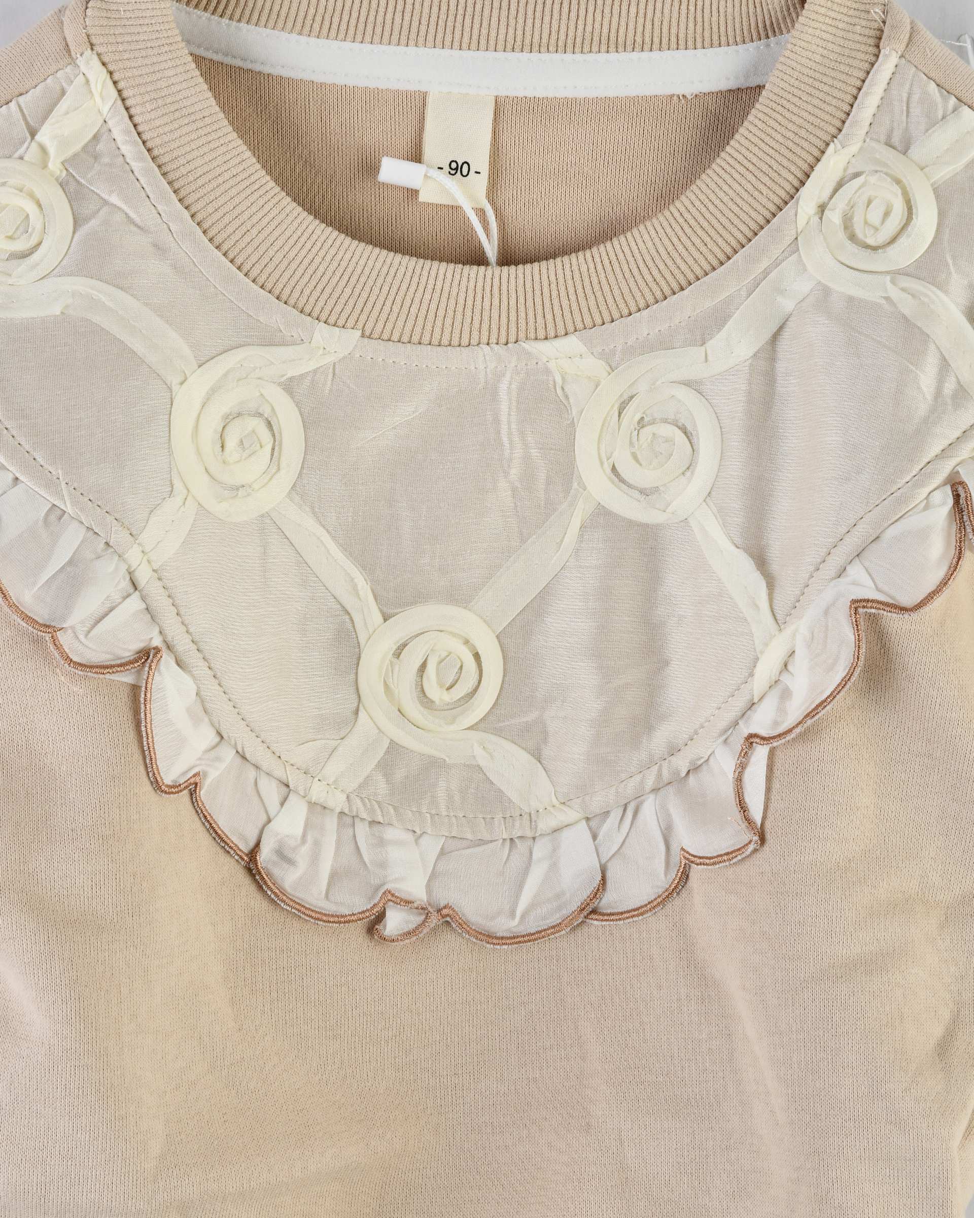 بلوز دخترانه کرم سارالی کیدز طرح گل