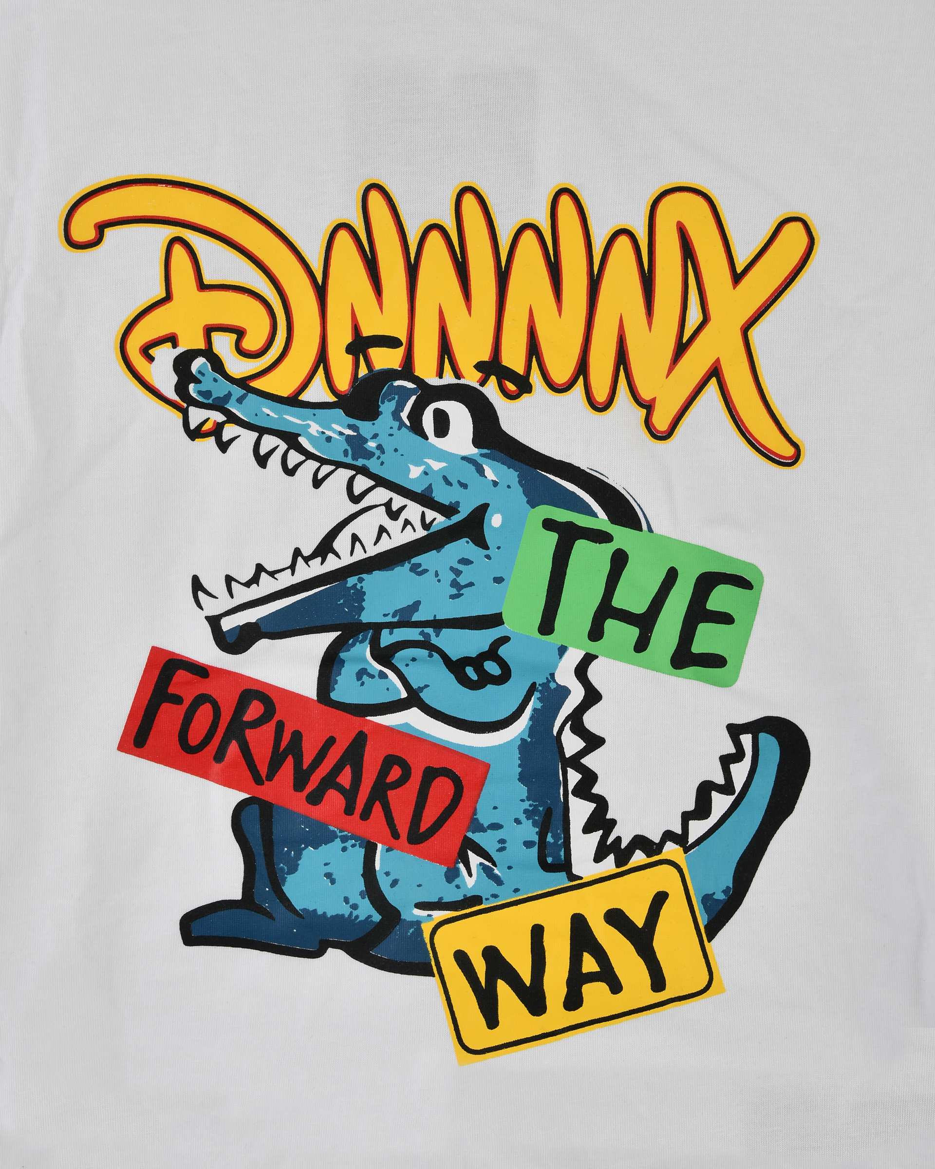 ست تیشرت و شلوارک جین پسرانه سفید سارالی کیدز مدل دایناسور