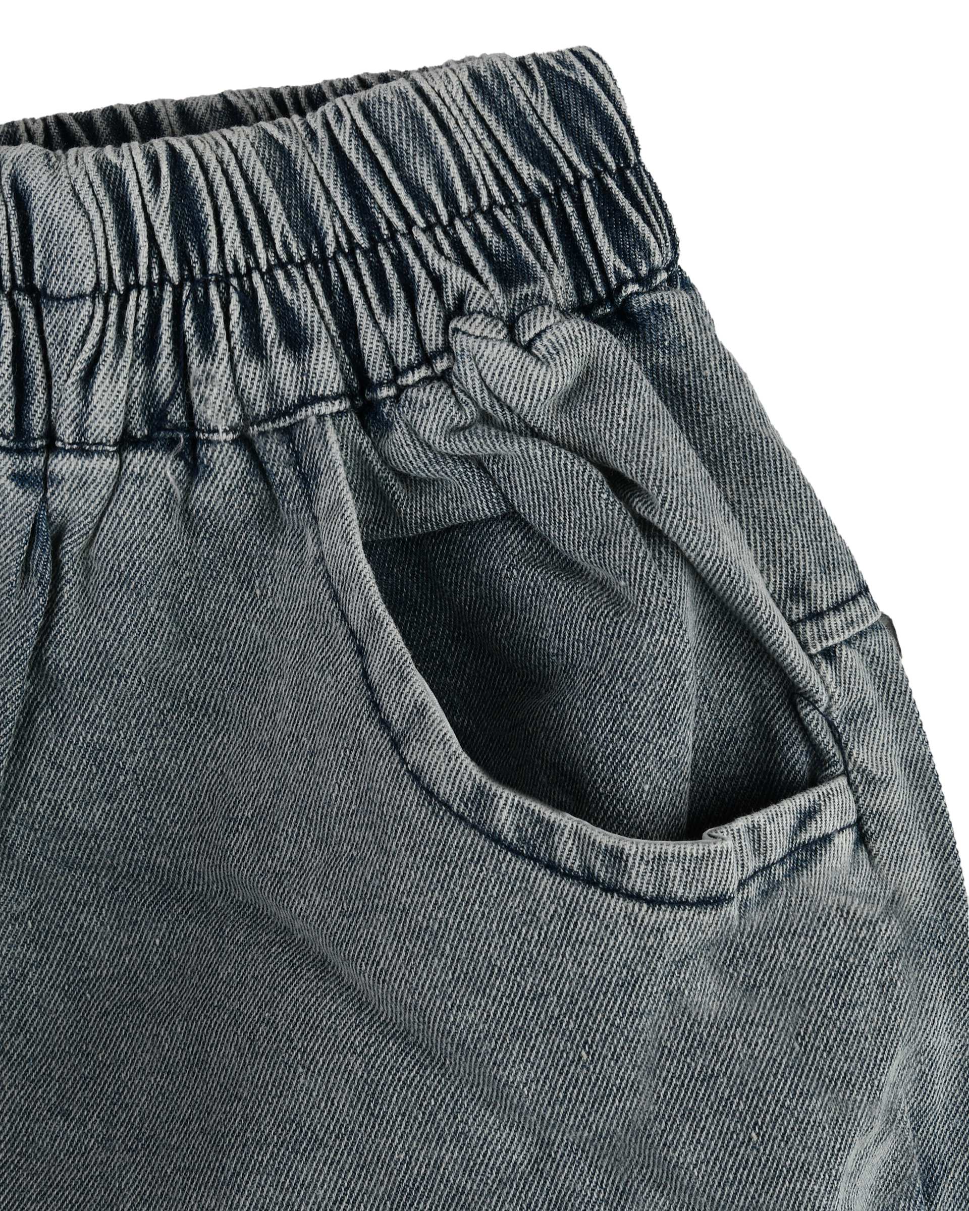 ست تیشرت و شلوارک جین پسرانه قهوه ای سارالی کیدز مدل دایناسور