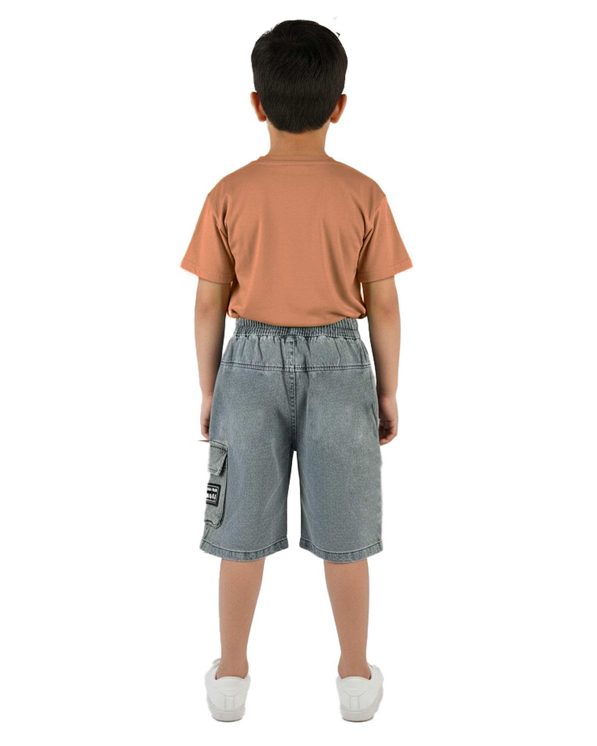 ست تیشرت و شلوارک بچگانه قهوه ای سارالی کیدز مدل باب اسفنجی