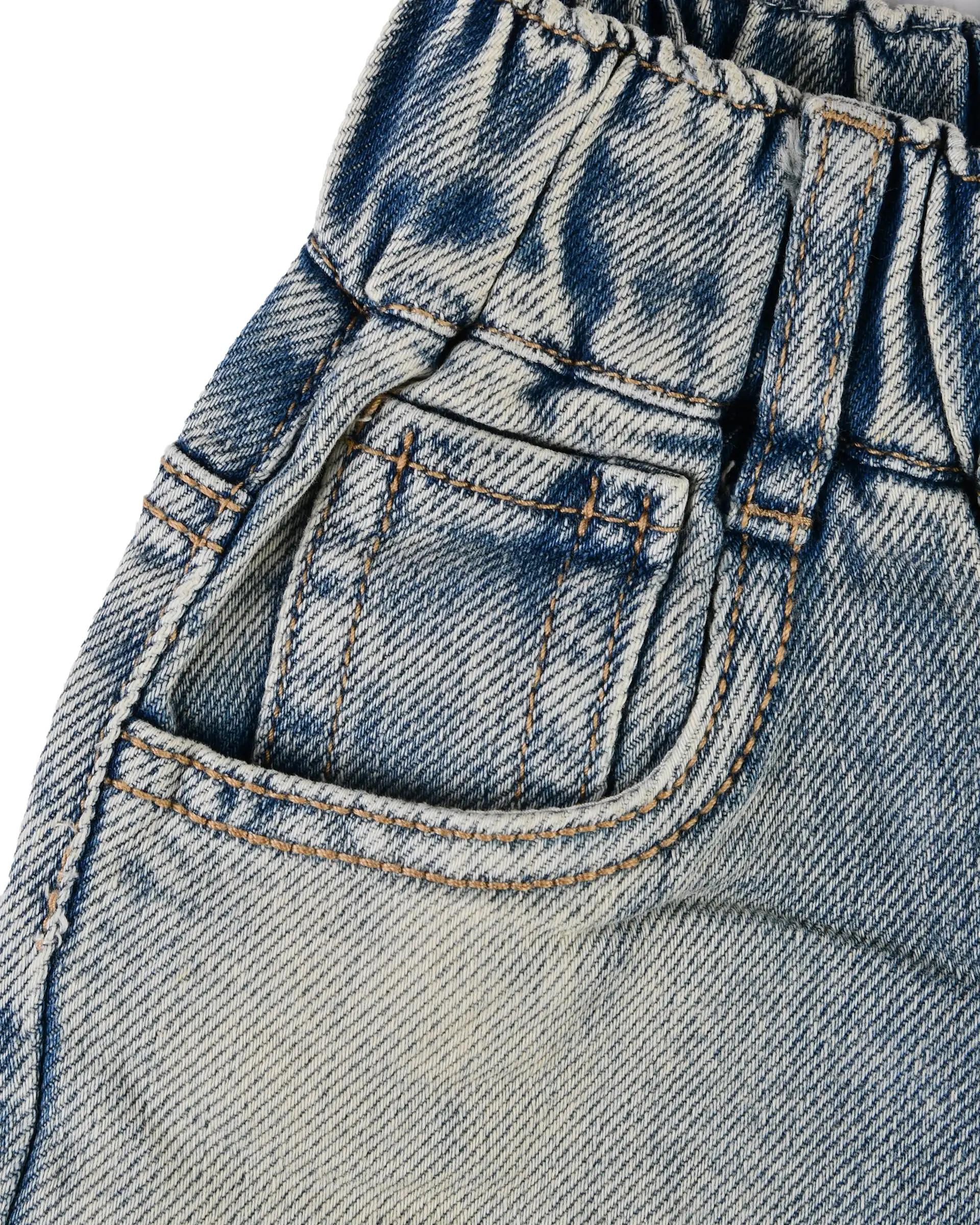 شلوار جین بچگانه زاپ دار مام استایل آبی سارالی کیدز