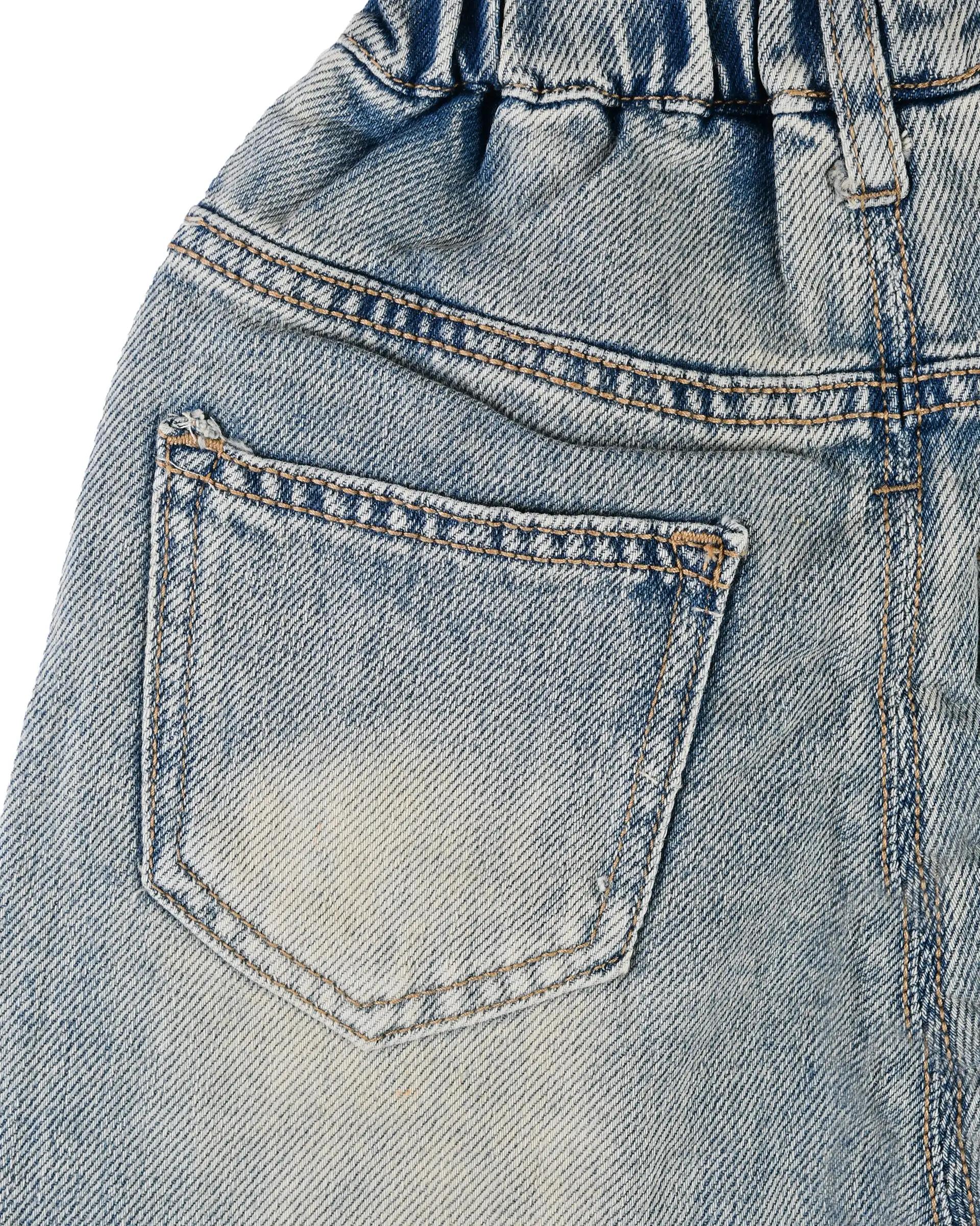 شلوار جین بچگانه زاپ دار مام استایل آبی سارالی کیدز