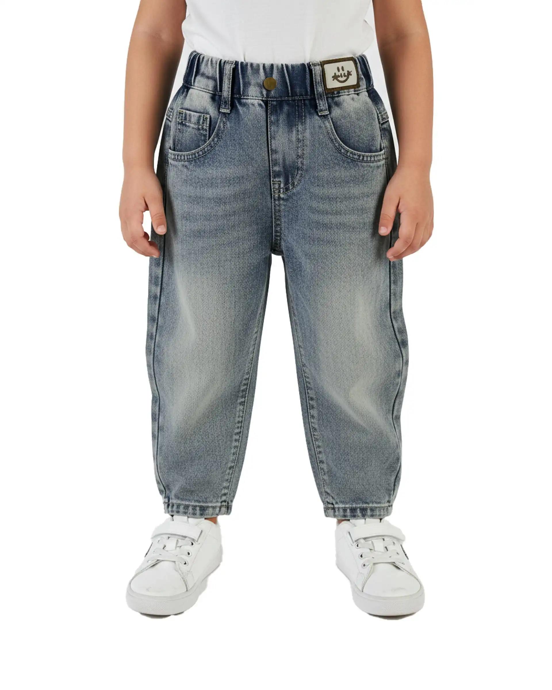 شلوار جین بچگانه مام استایل آبی سارالی کیدز مدل Smile