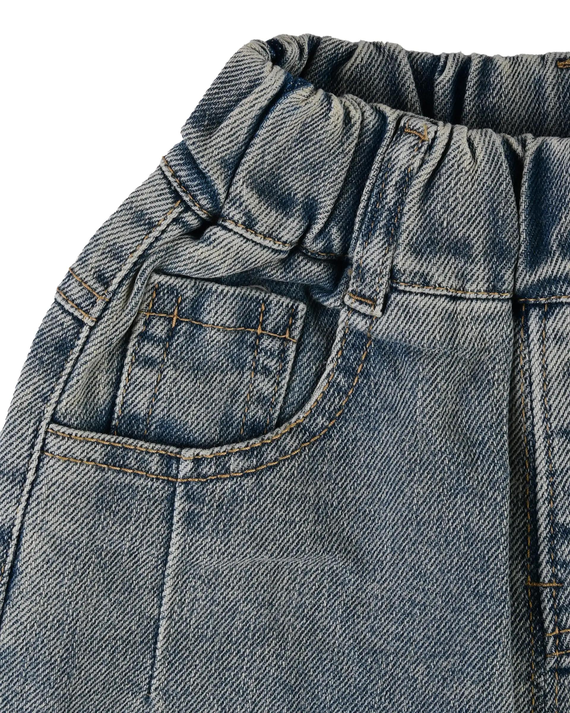 شلوار جین بچگانه مام استایل آبی سارالی کیدز مدل SMILEY BABY