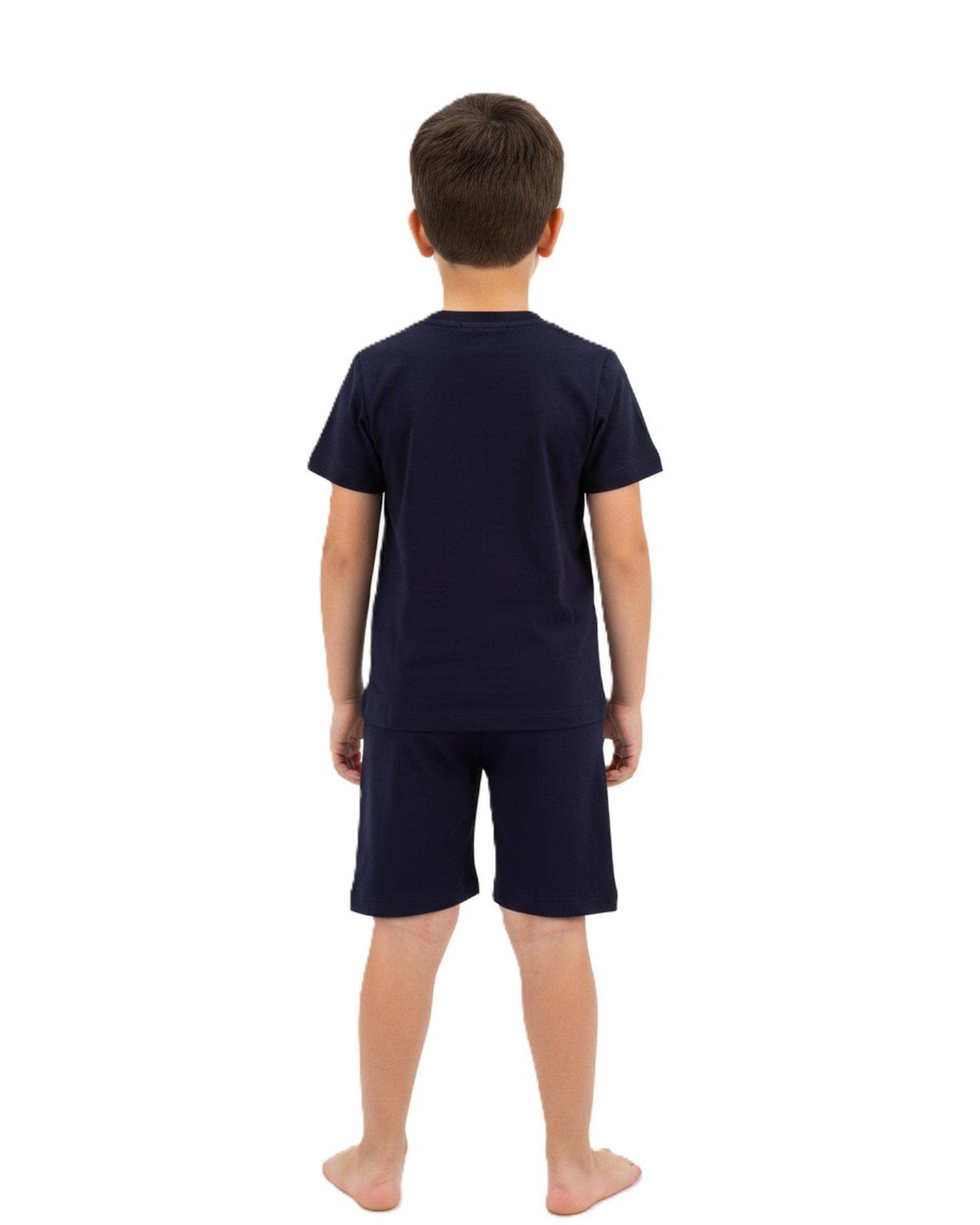 ست تیشرت و شلوارک پسرانه سرمه ای مادر Madar مدل Enzo